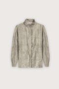 Light Beige Embroidered Ruffle Women's Shirt - De Backers - 1