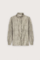 Light Beige Embroidered Ruffle Women's Shirt - De Backers - 1
