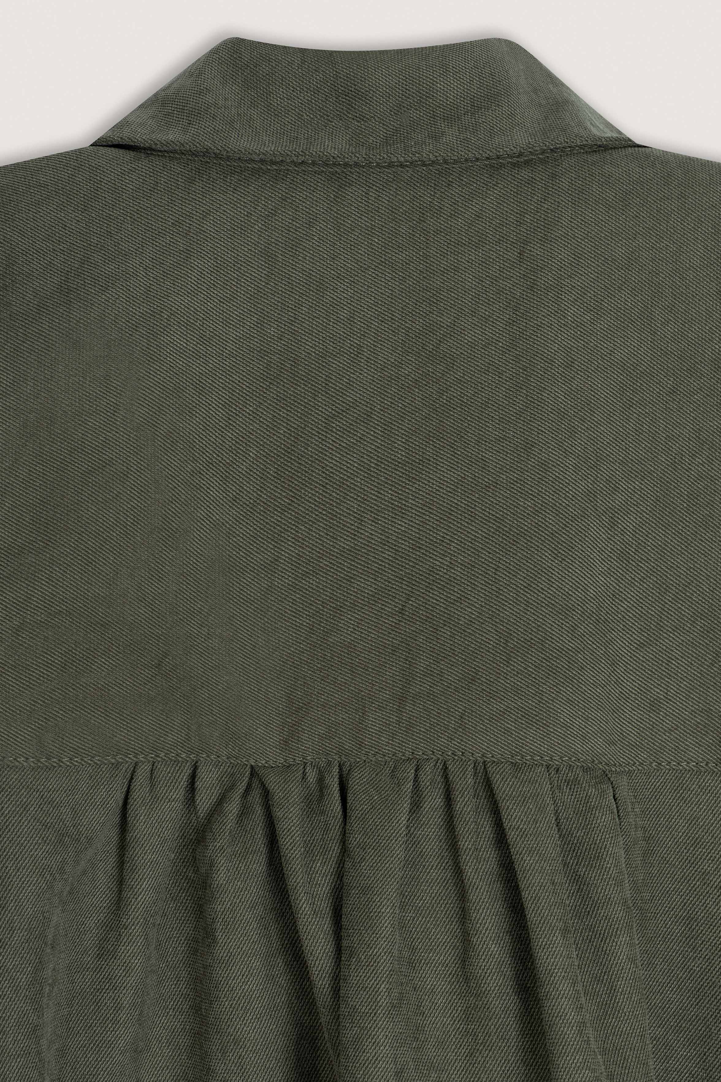 Olive Green Button-Down Women's Shirt