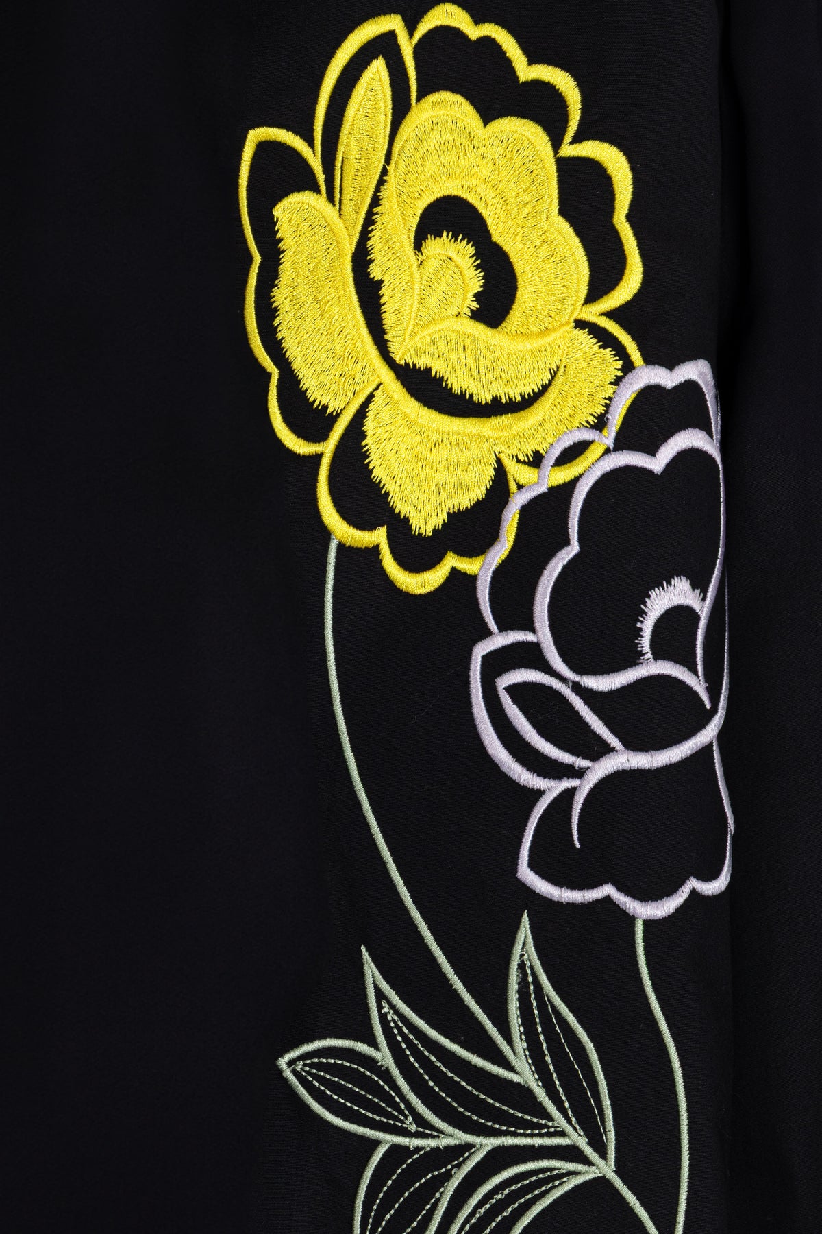 Black Embroidered Casual Women's Shirt