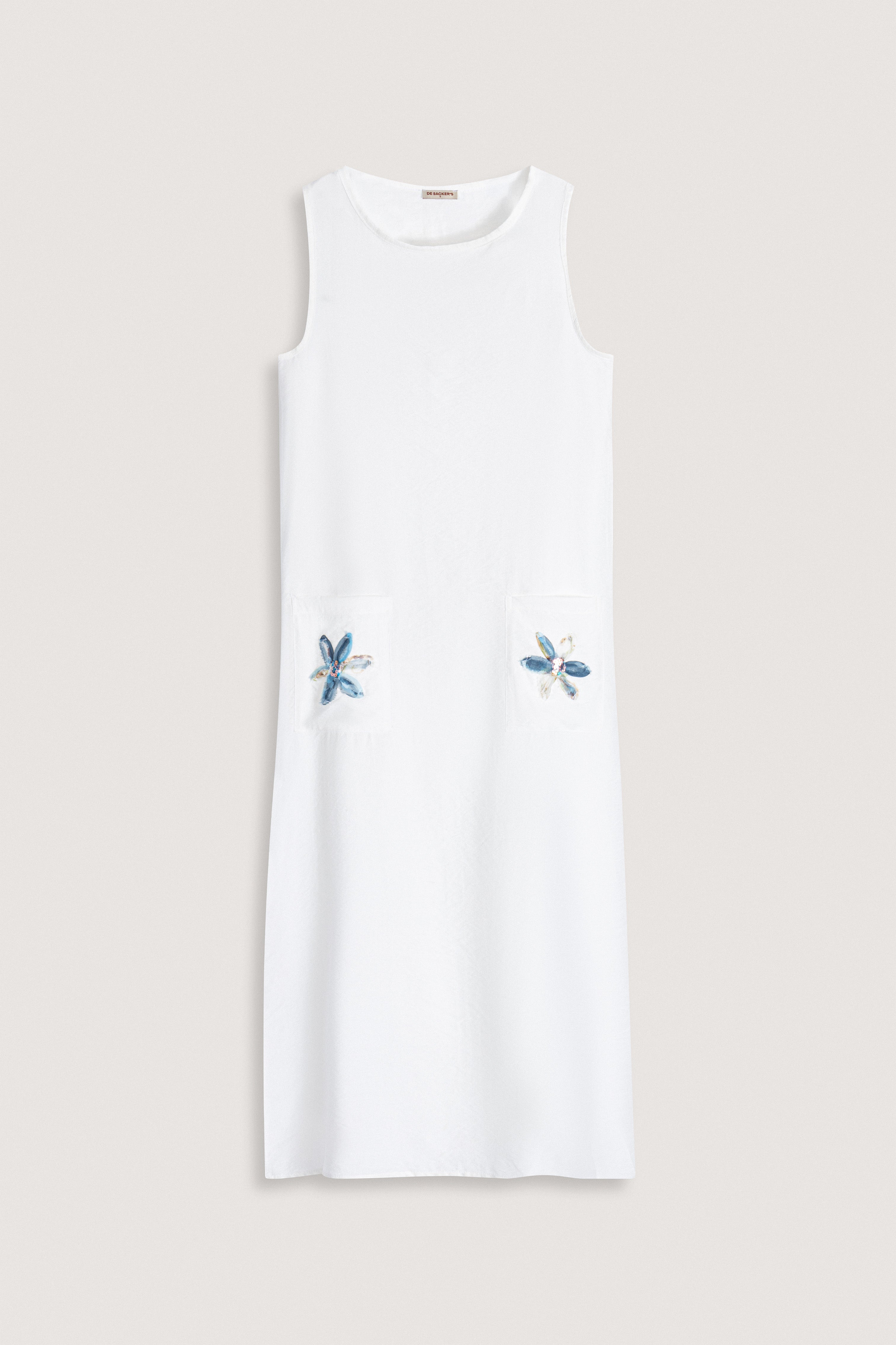 White Sleeveless Midi Dress