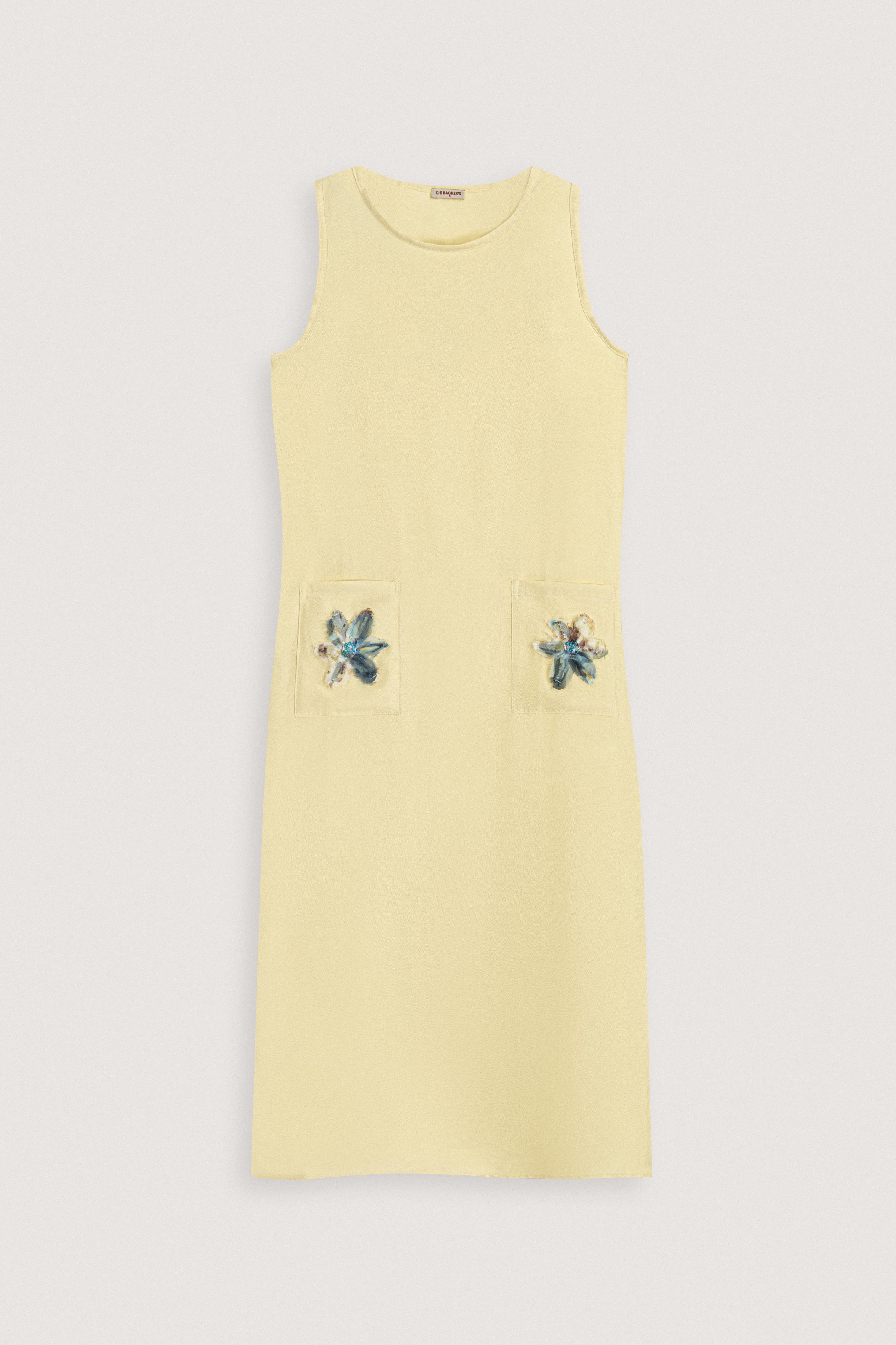 Light Yellow Sleeveless Midi Dress