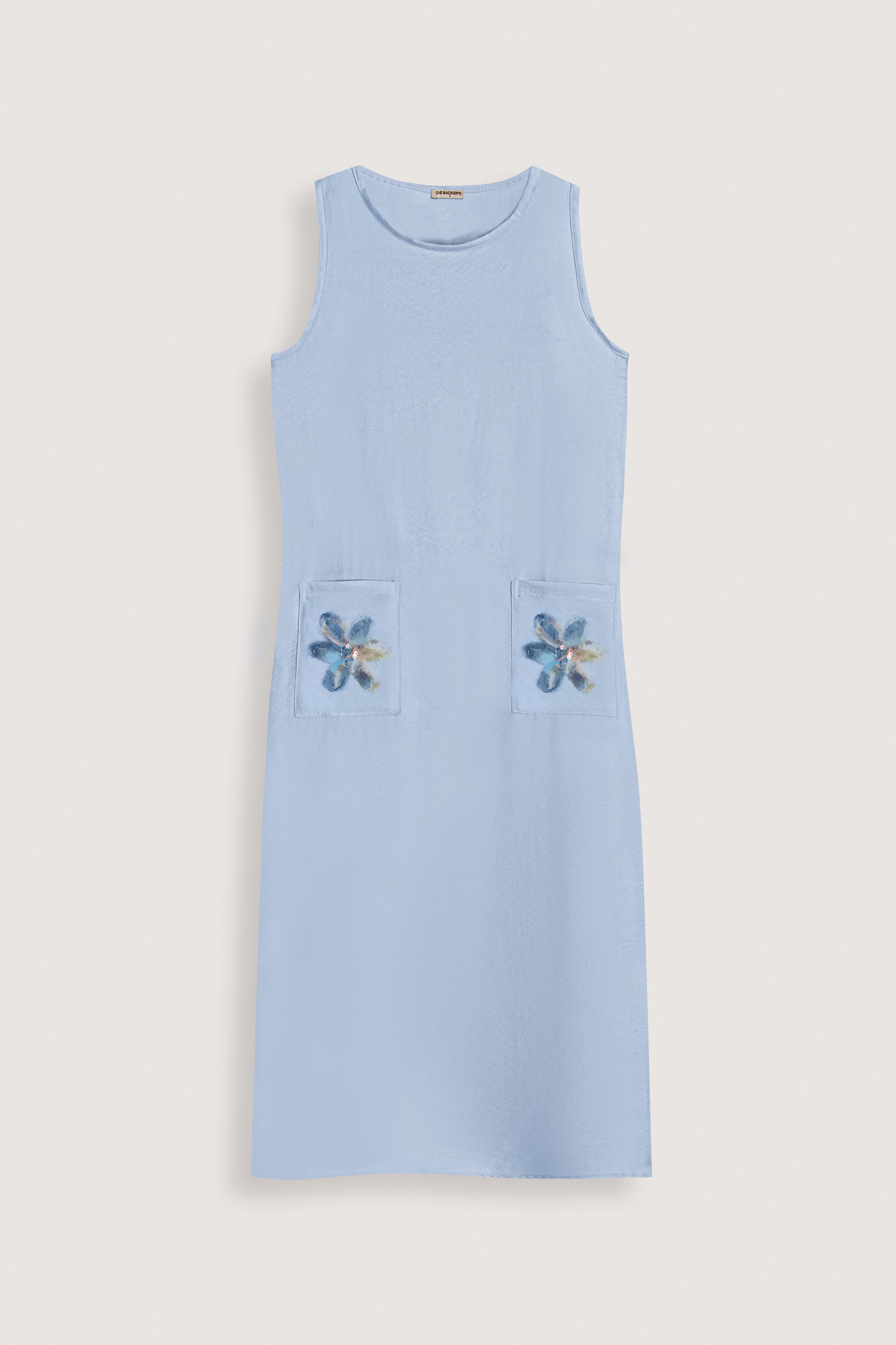 Light Blue Sleeveless Midi Dress