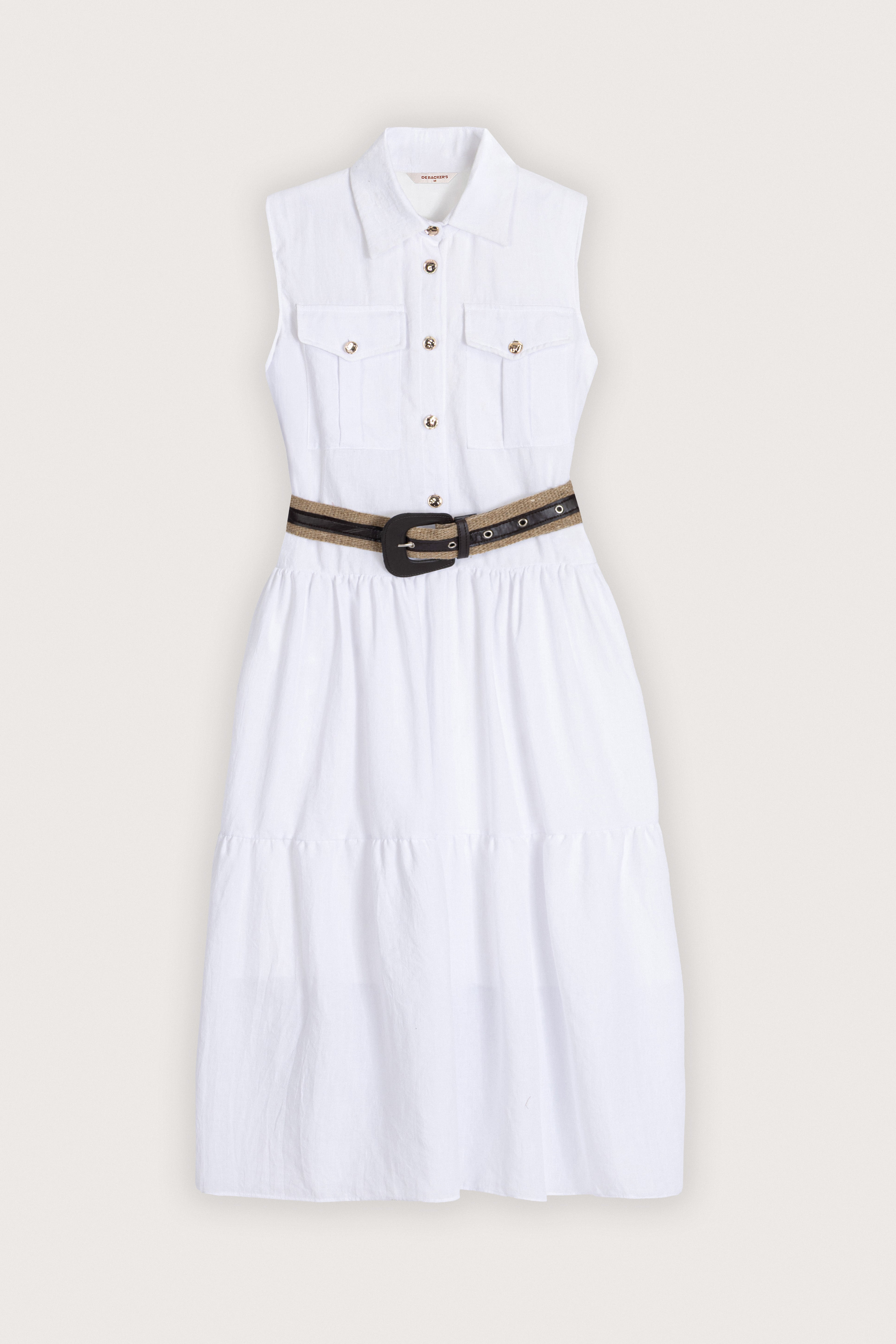 White Sleeveless Midi Dress