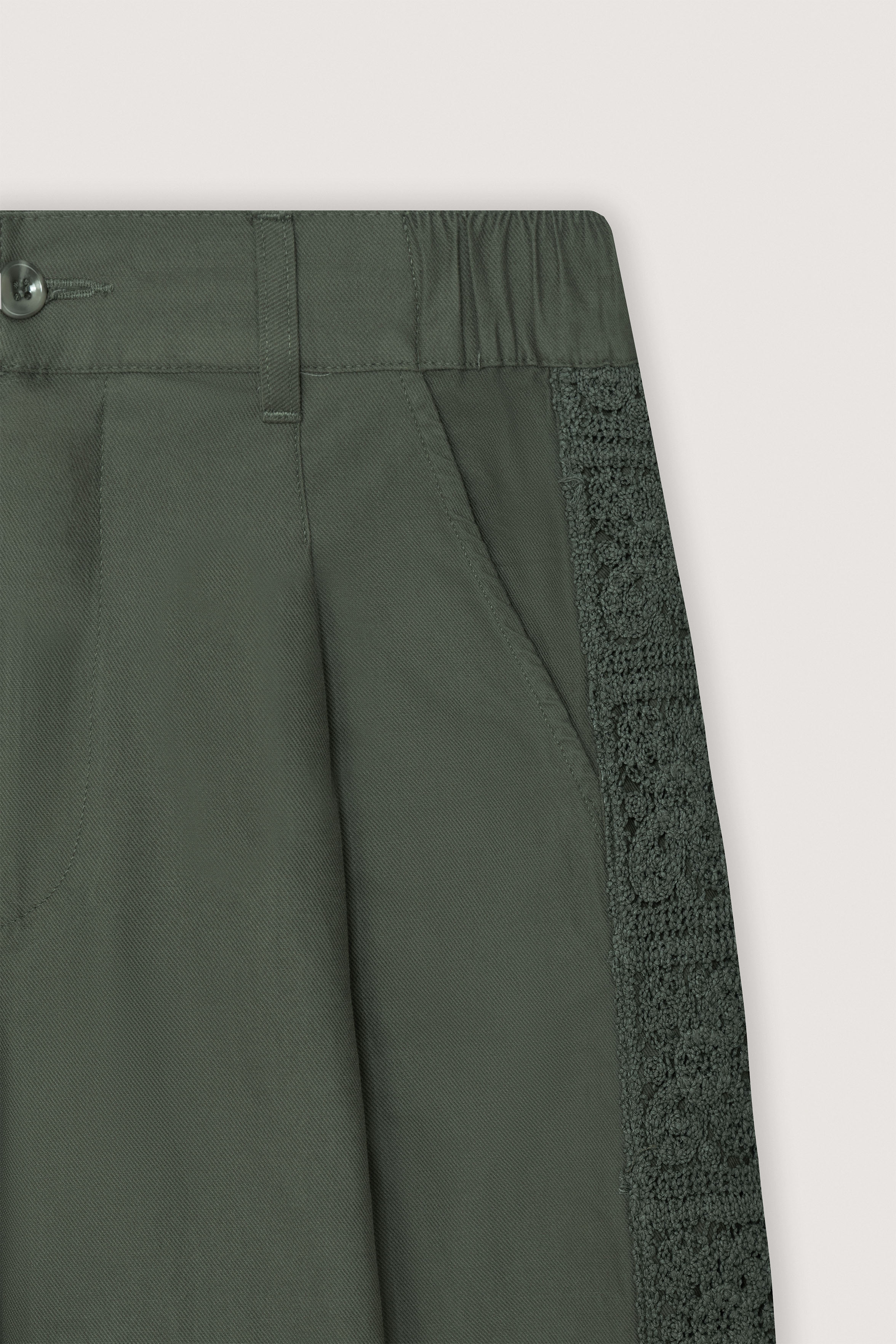 Dark Green Wide-Leg Casual Women's Pants - 3