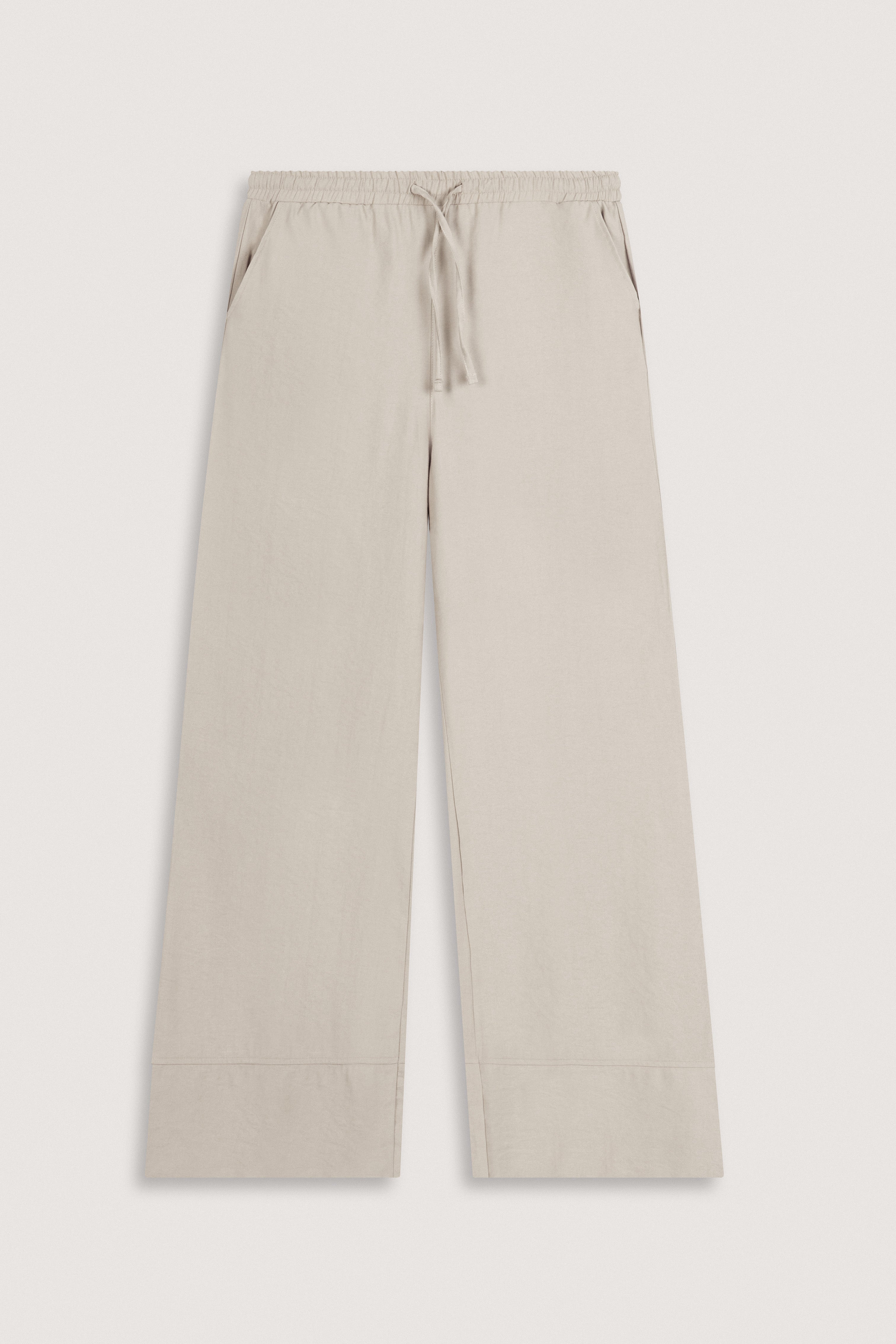 Dark Beige Wide-Leg Casual Women's Pants