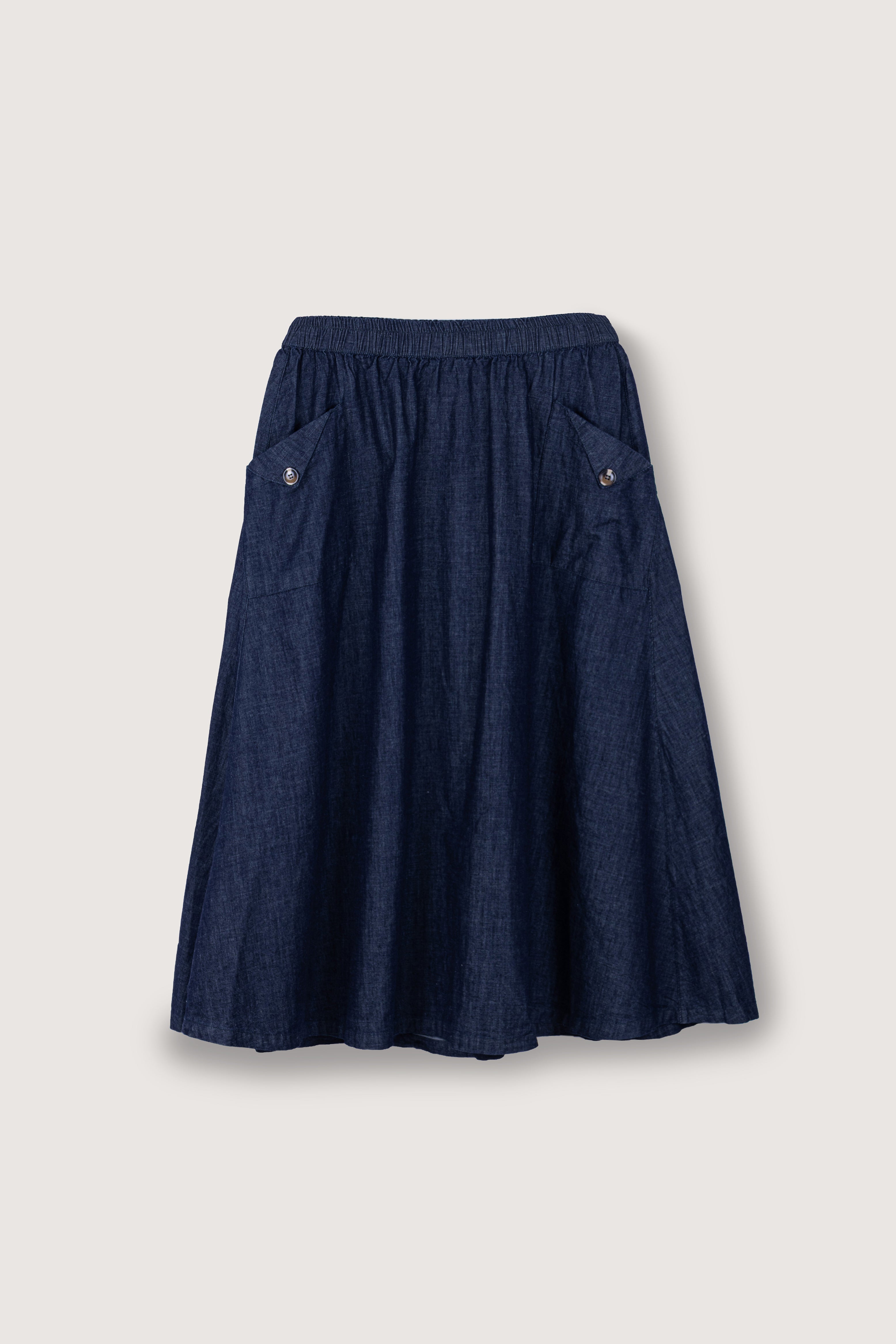 Dark Navy Casual Midi Skirt - De Backers - 1