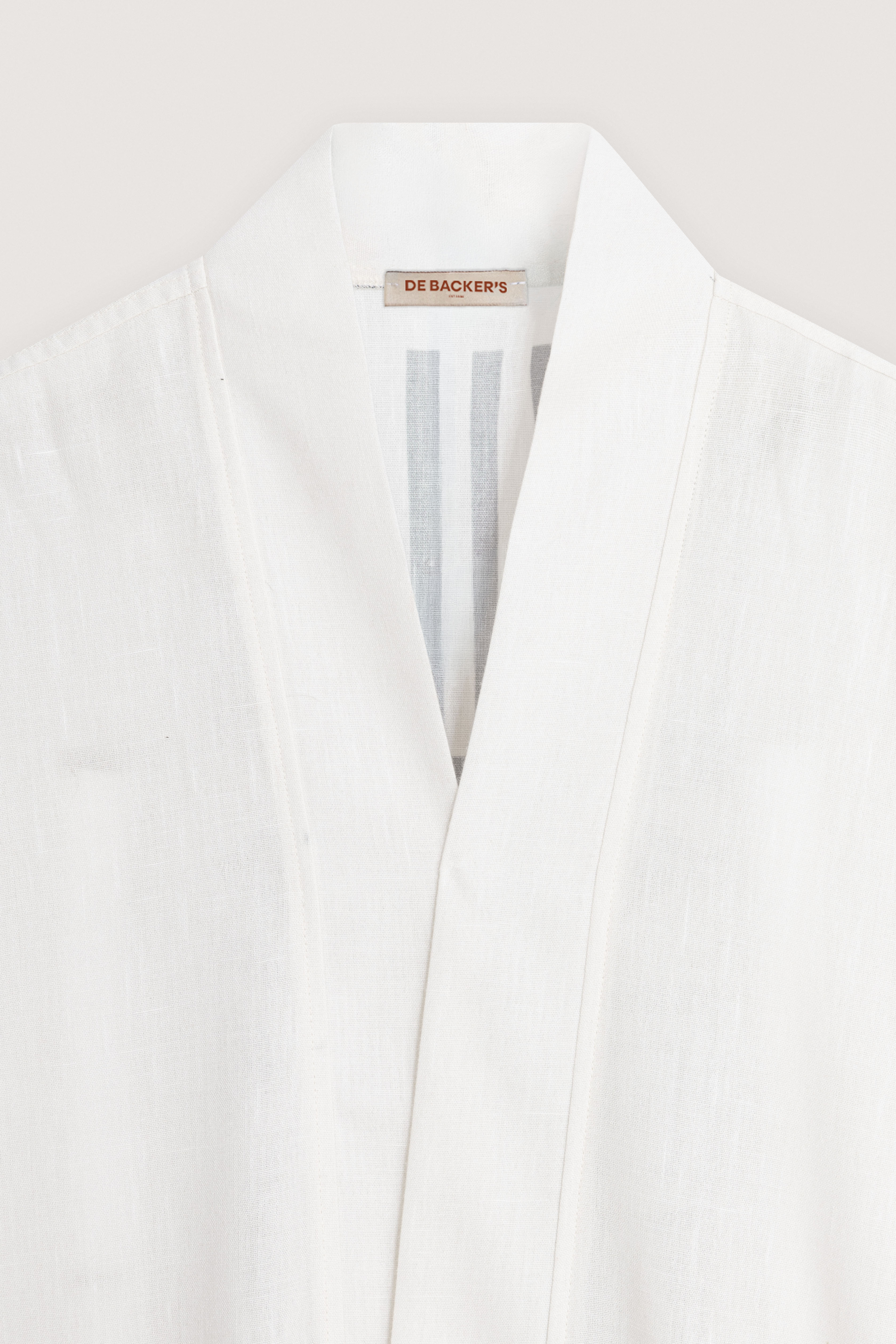White Printed Linen Blend Cardigan