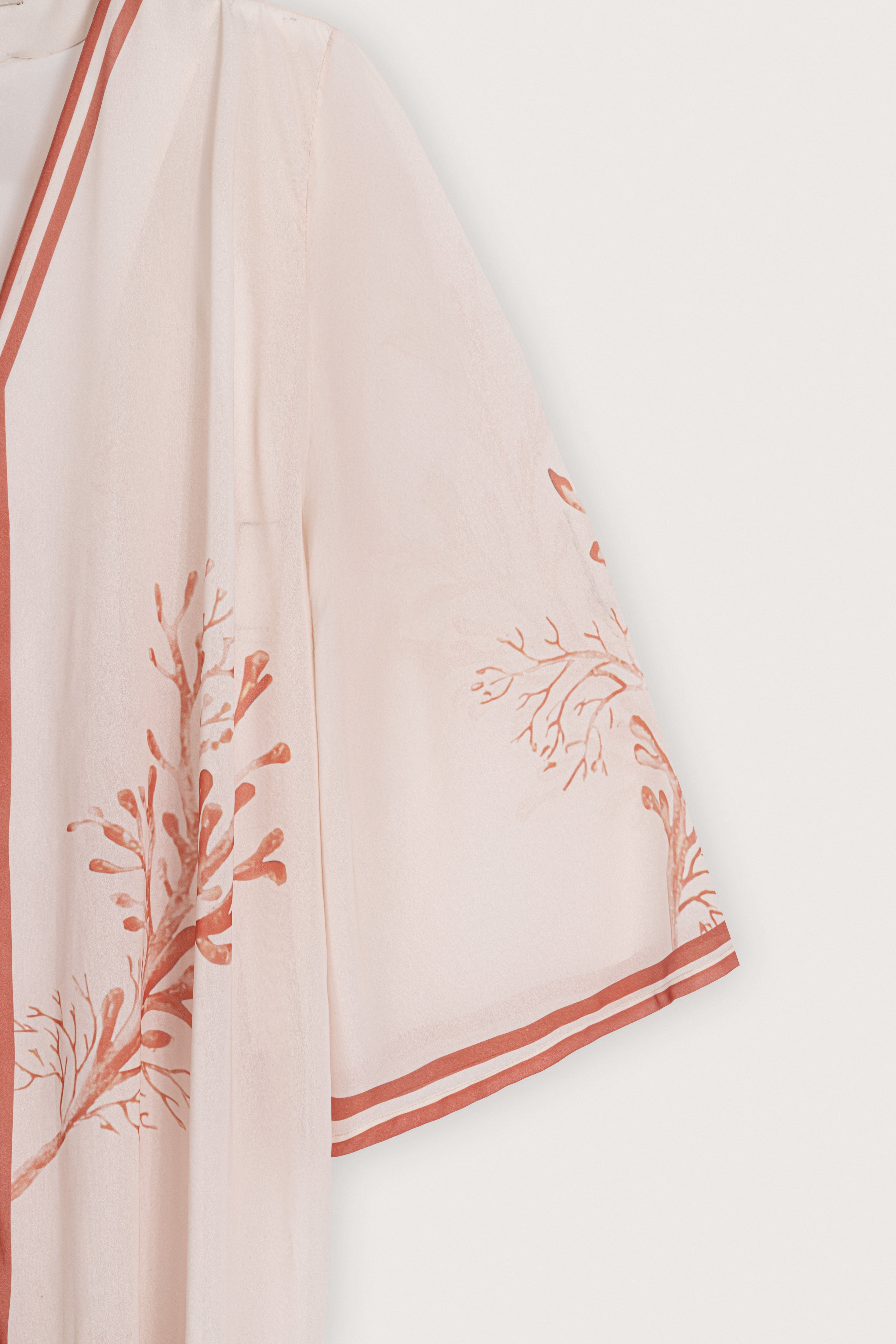 Off-White Printed Chiffon Cardigan