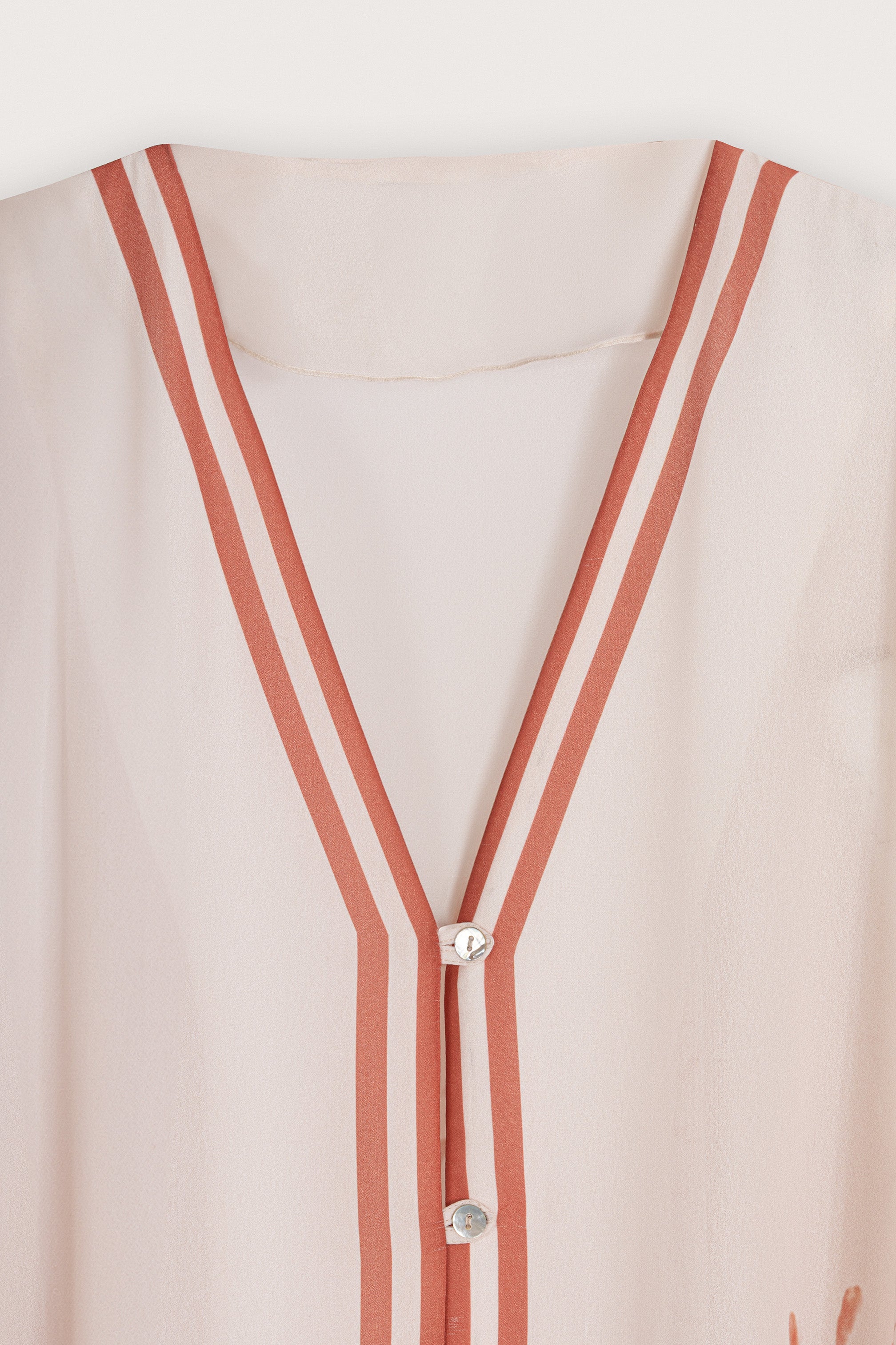 Off-White Printed Chiffon Cardigan