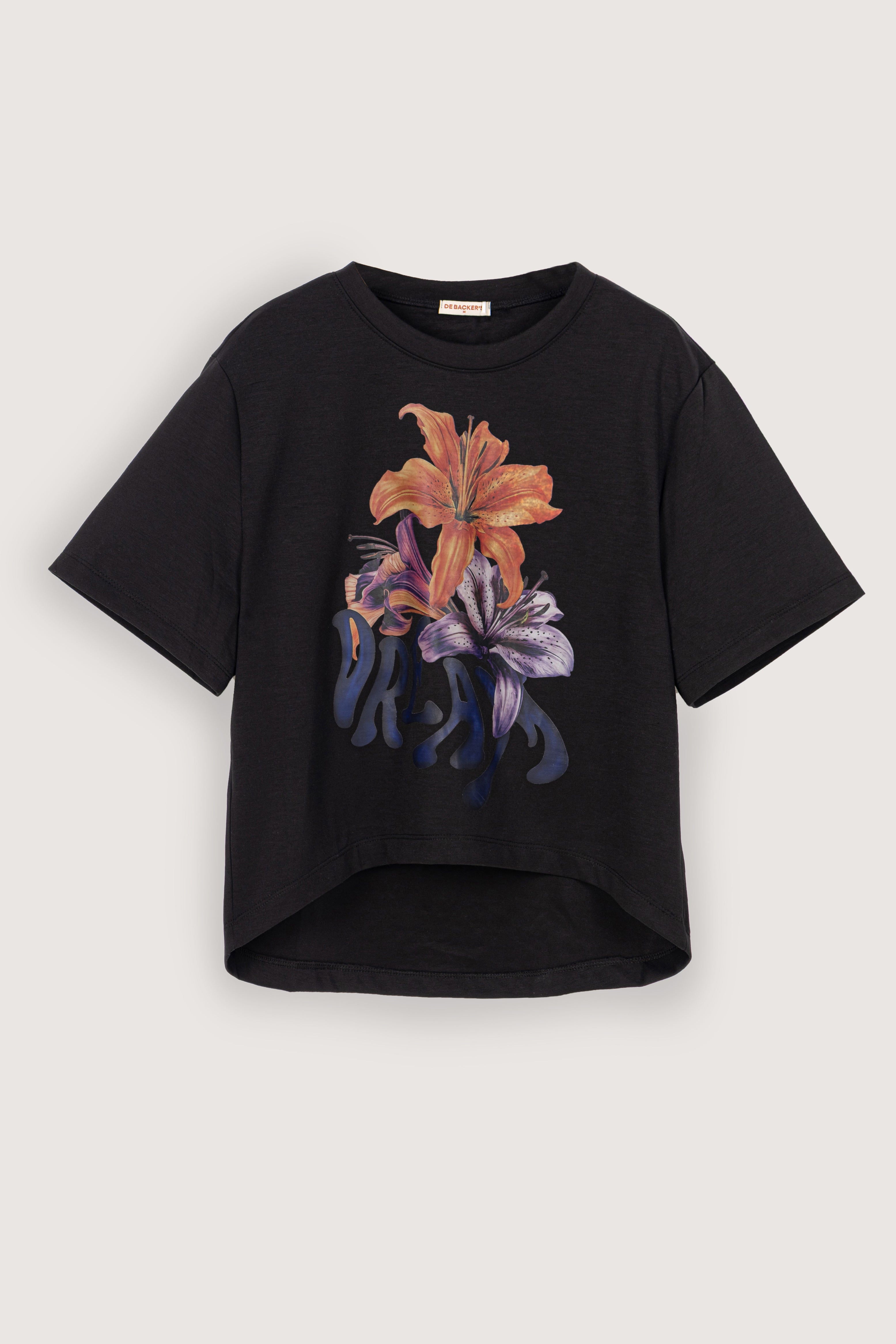 Black Long Back T-shirt - De Backers - 1