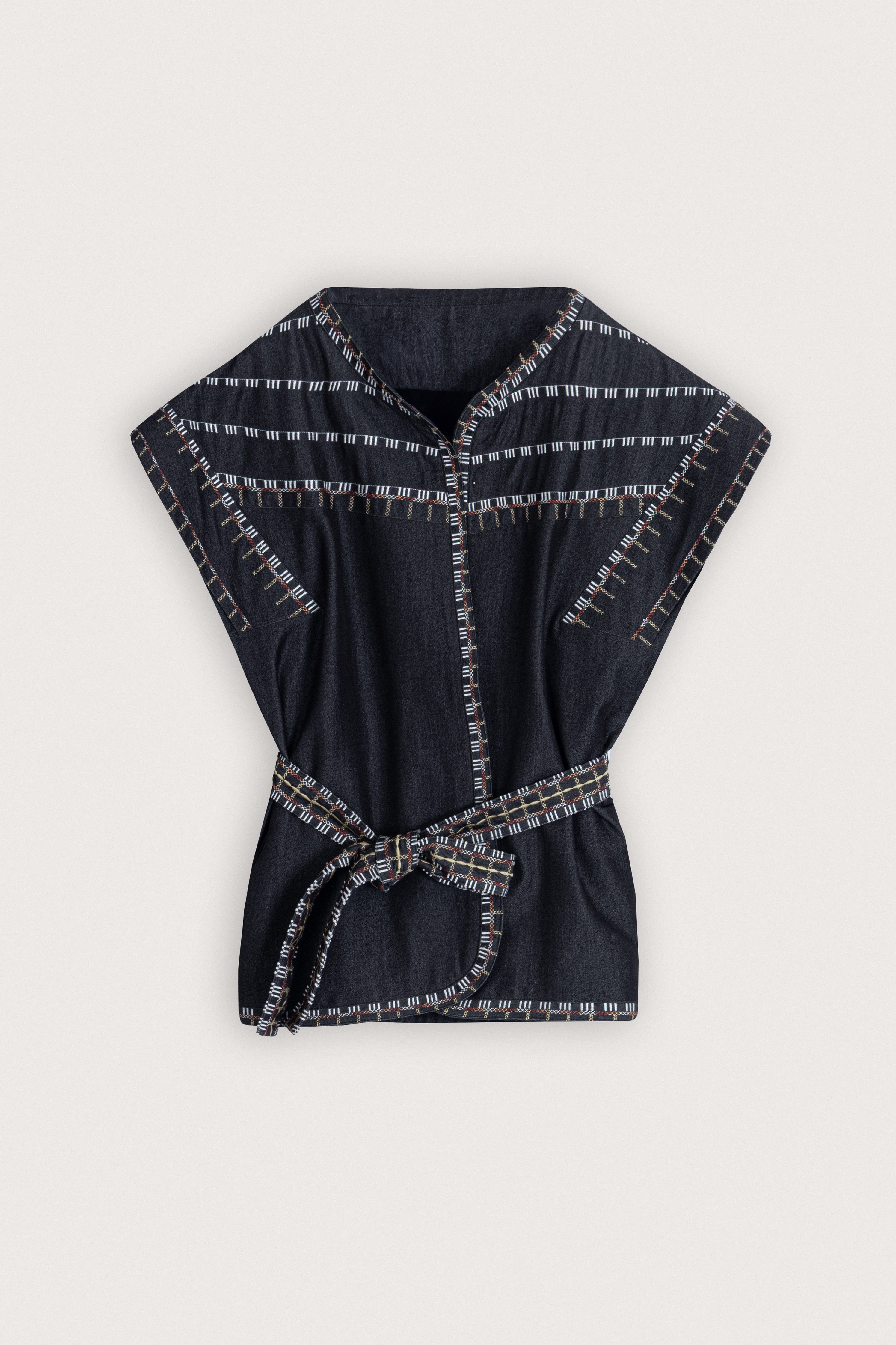 Charcoal-Black denim Vest
