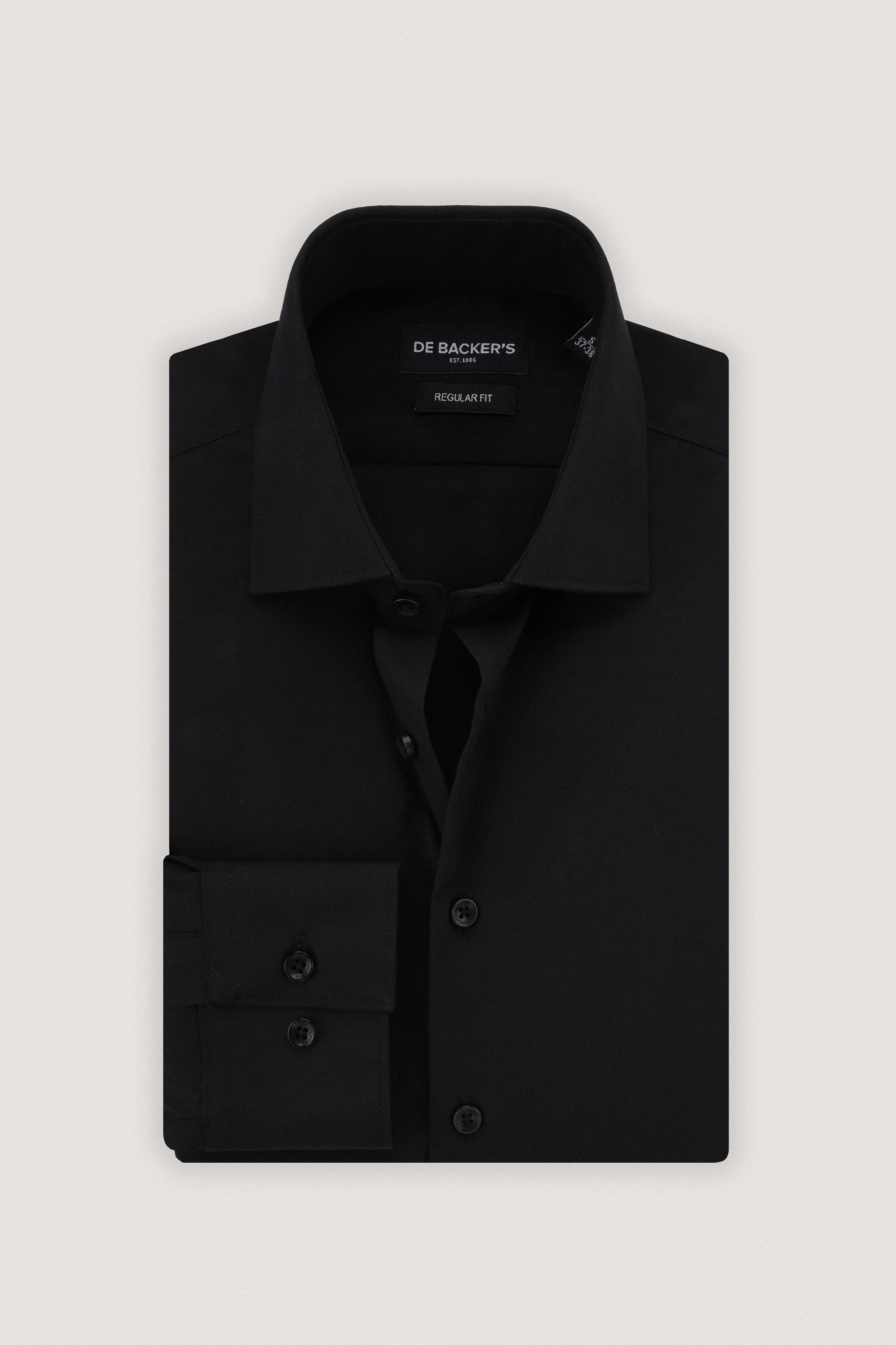 Black Dacron Basic Classic Shirt