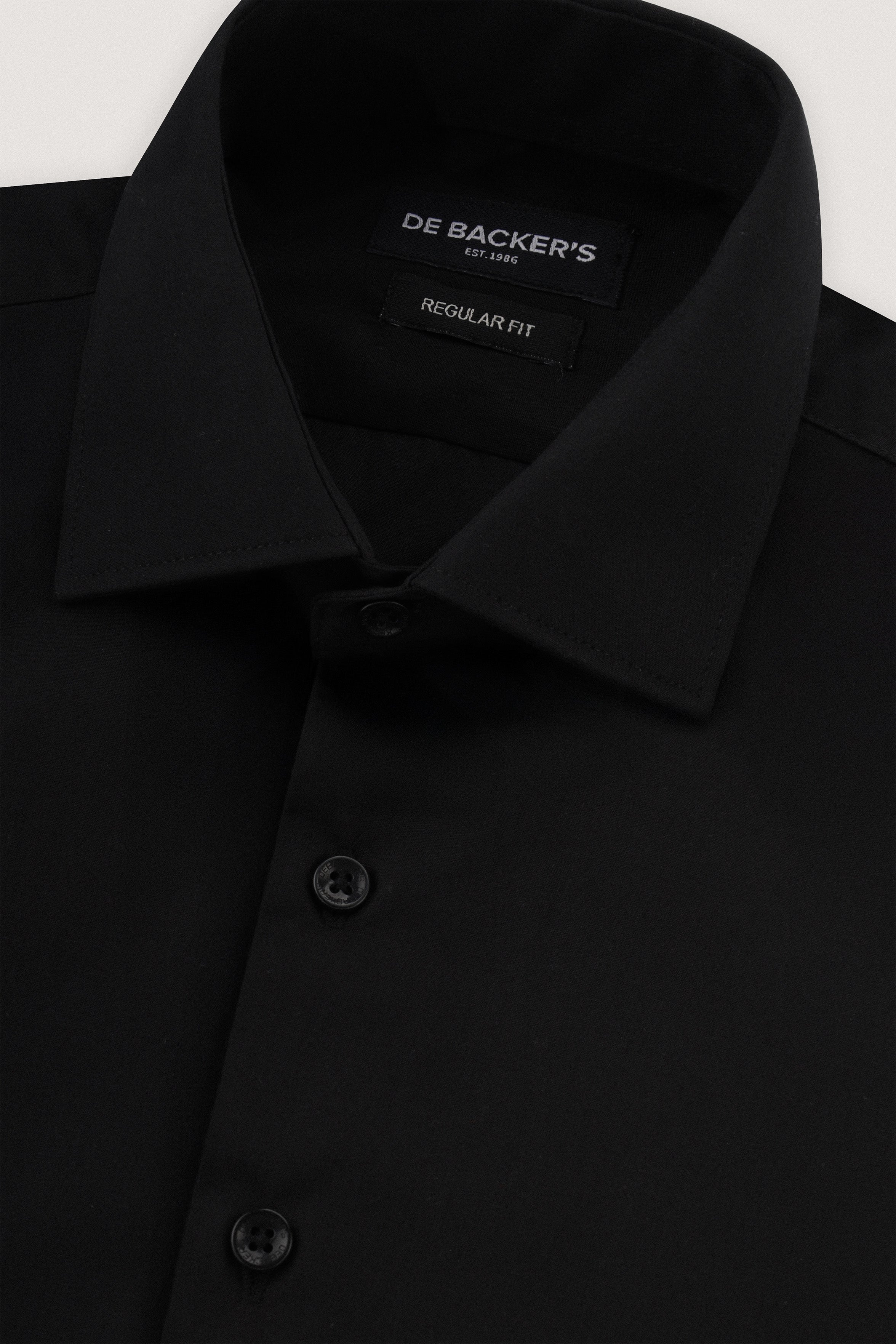 Black Dacron Basic Classic Shirt