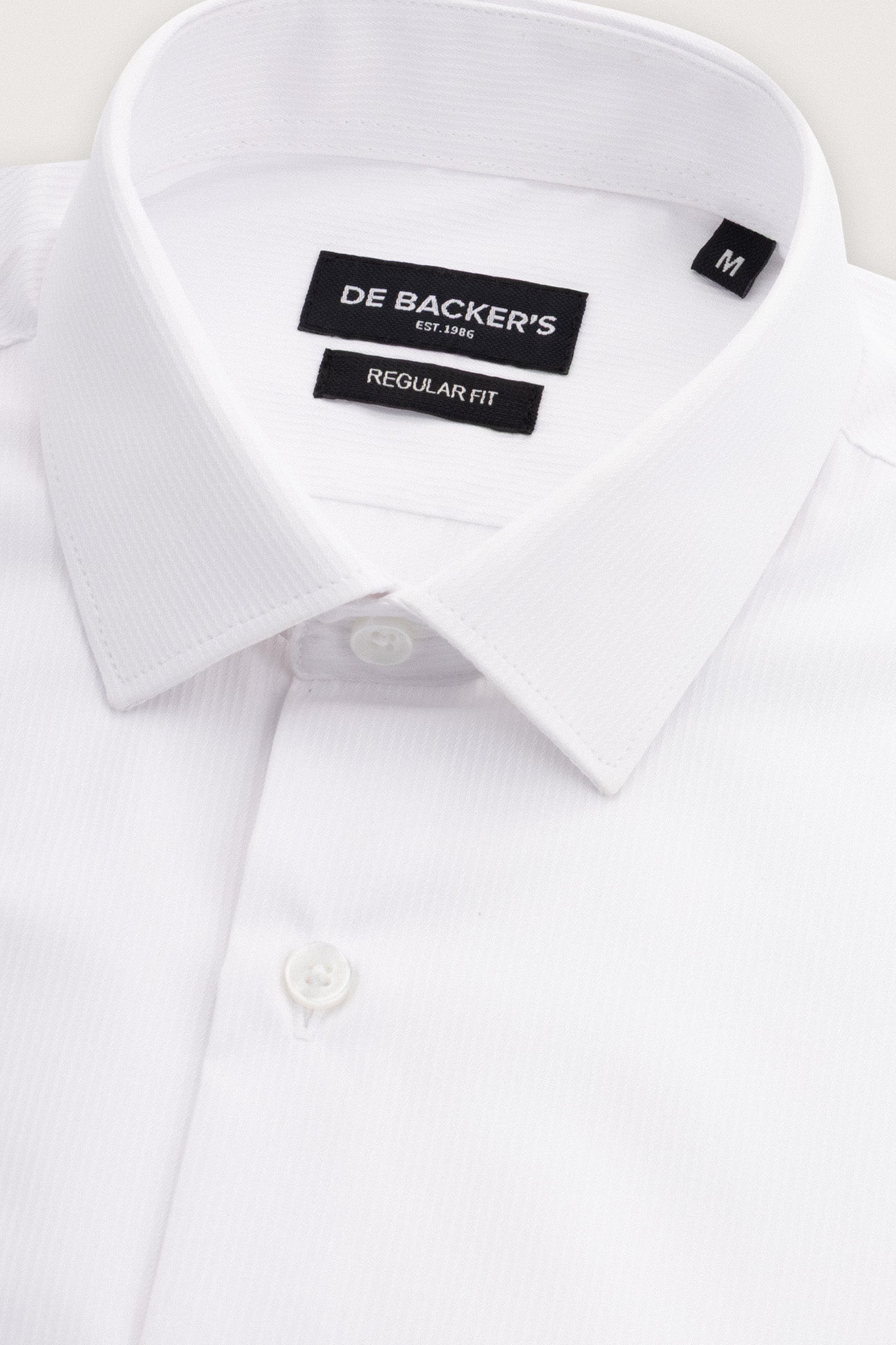 White Textured Basic Classic Shirt