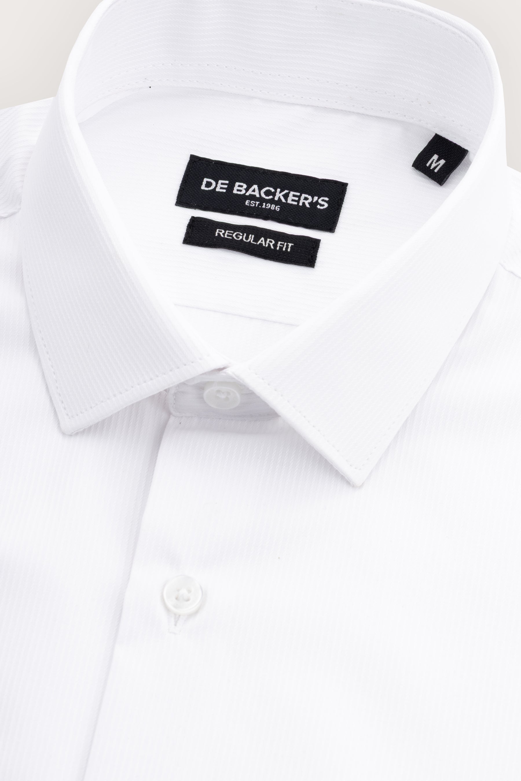 White Textured Basic Classic Shirt