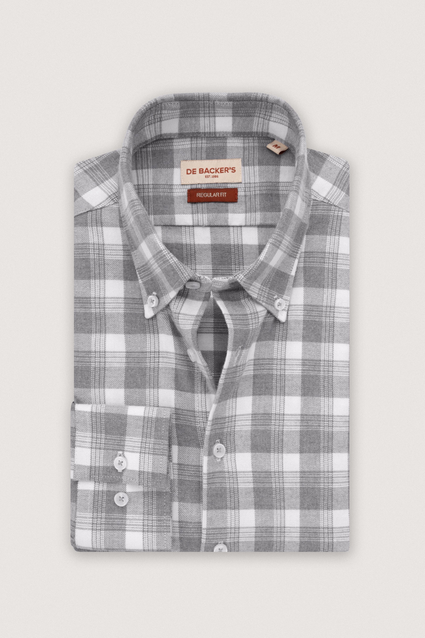 Gray Checked Wool-Feel Smart Casual Shirt