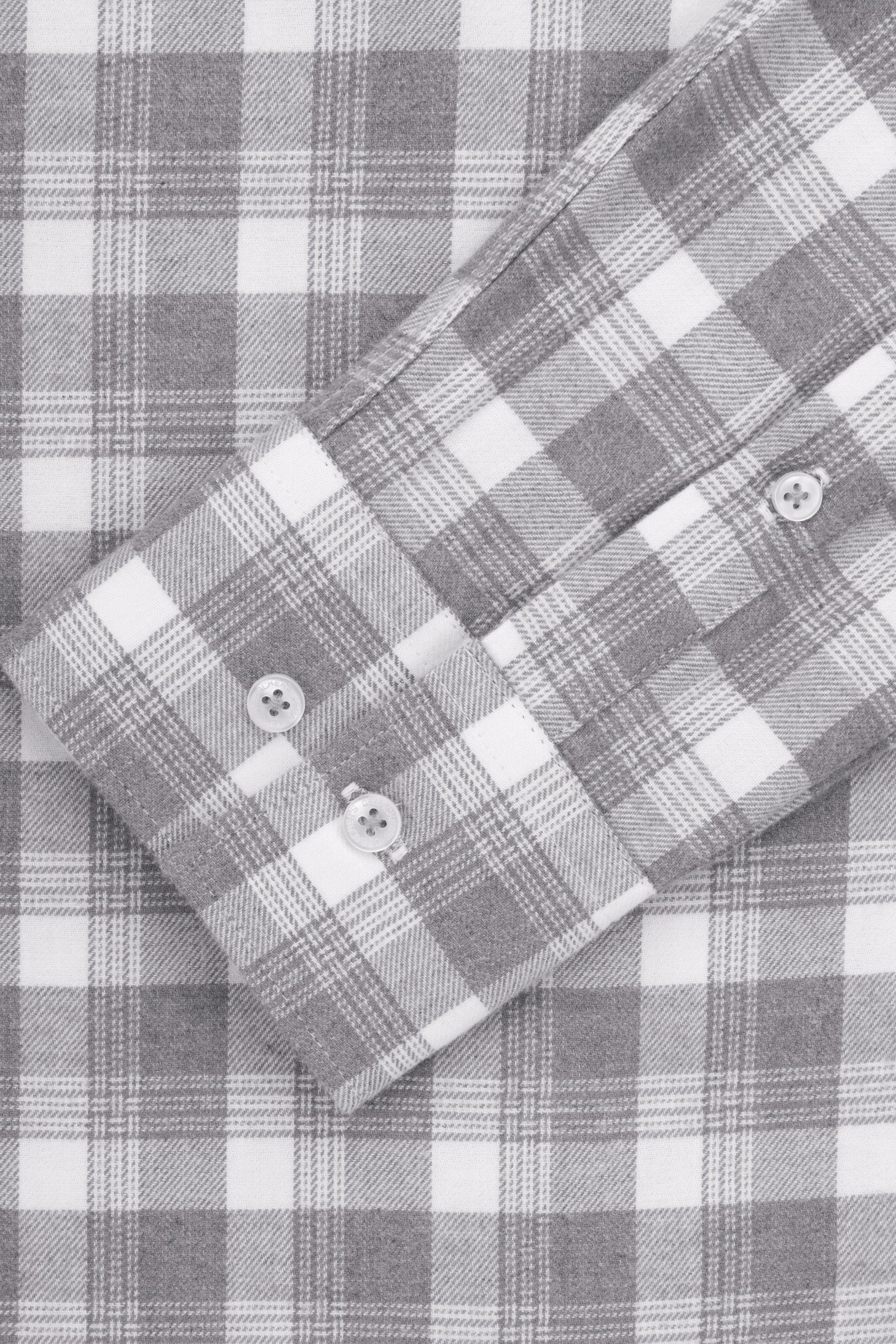 Gray Checked Wool-Feel Smart Casual Shirt