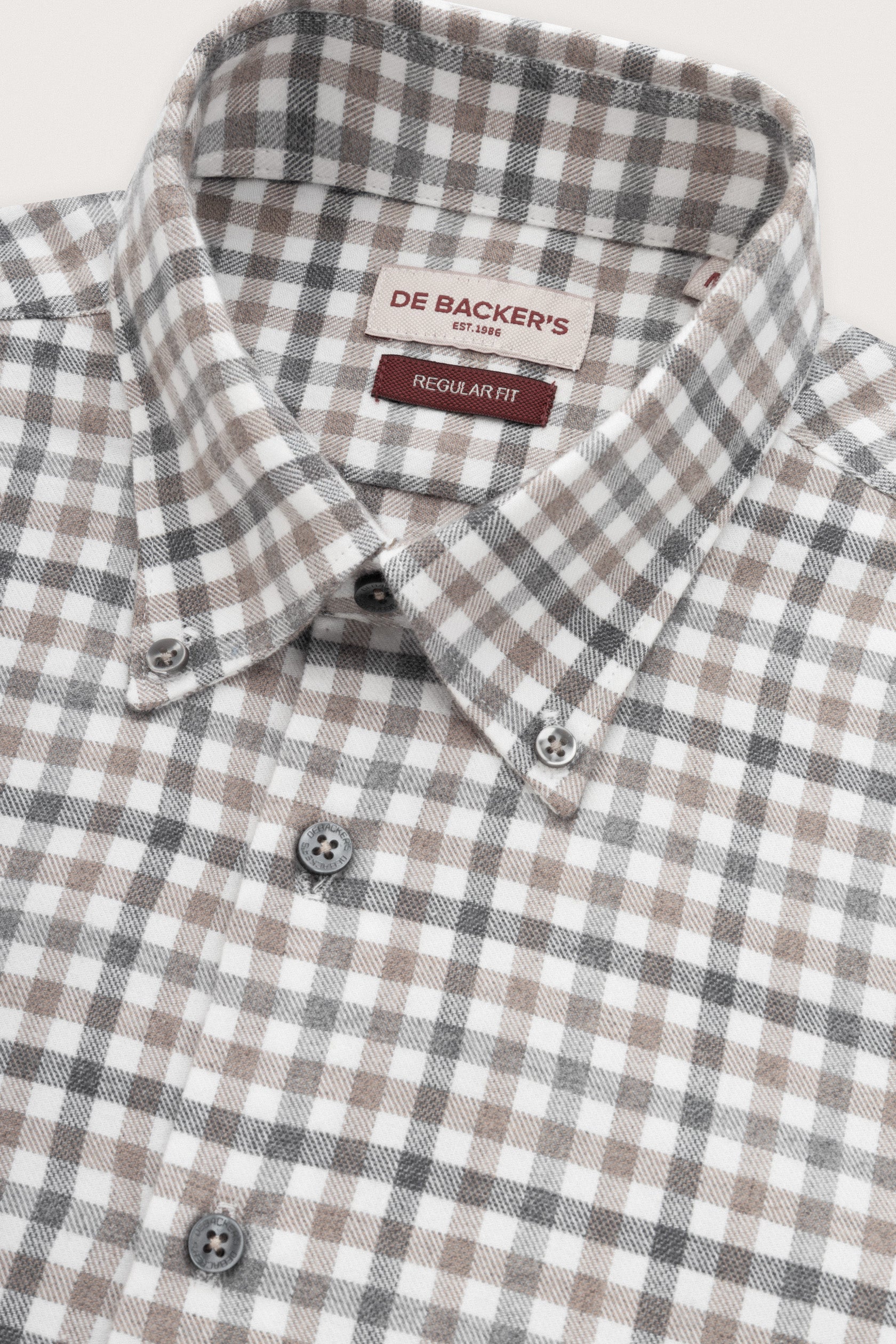 Dark Gray Checked Wool-Feel Smart Casual Shirt