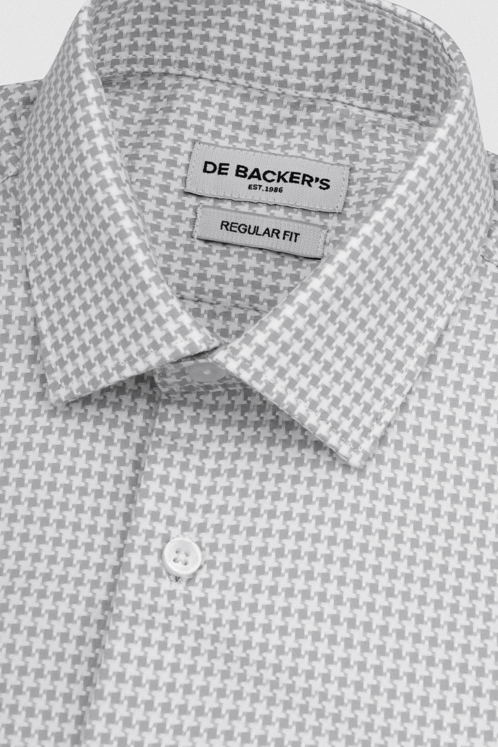 Gray Jacquard Patterned  Smart Casual Shirt