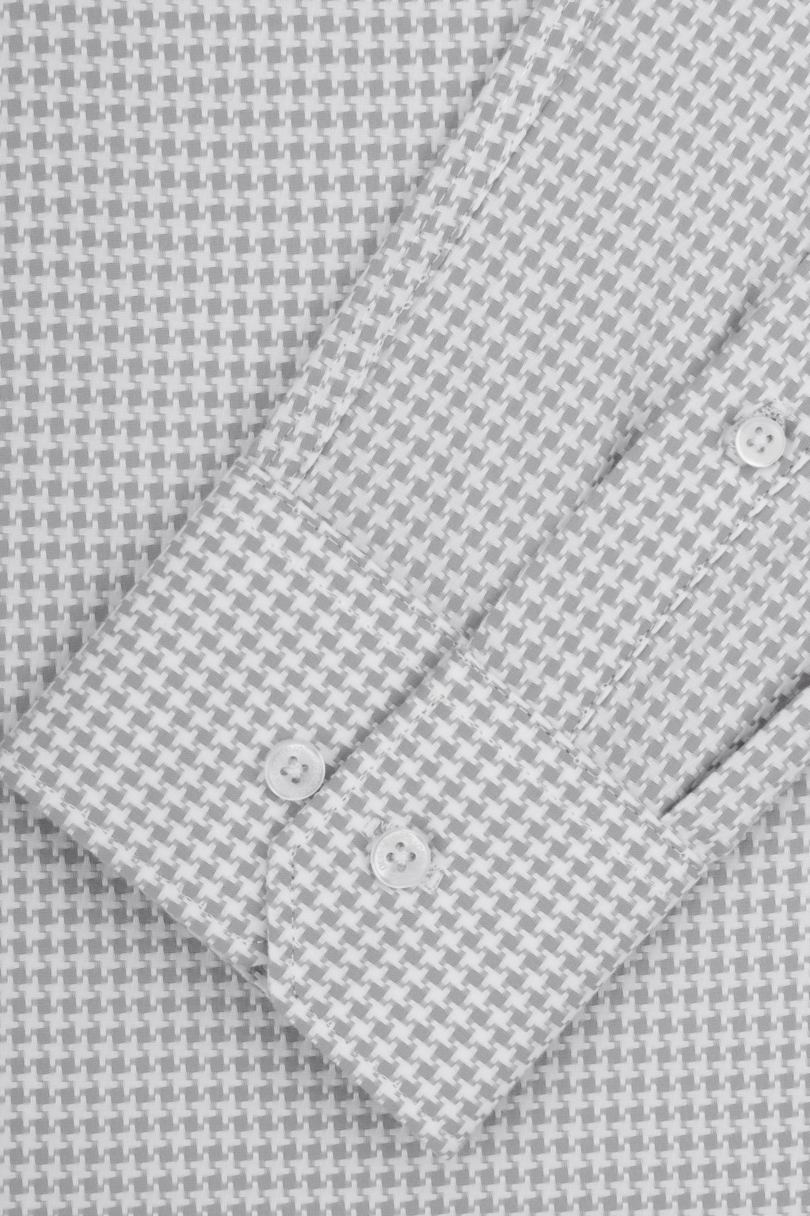 Gray Jacquard Patterned  Smart Casual Shirt