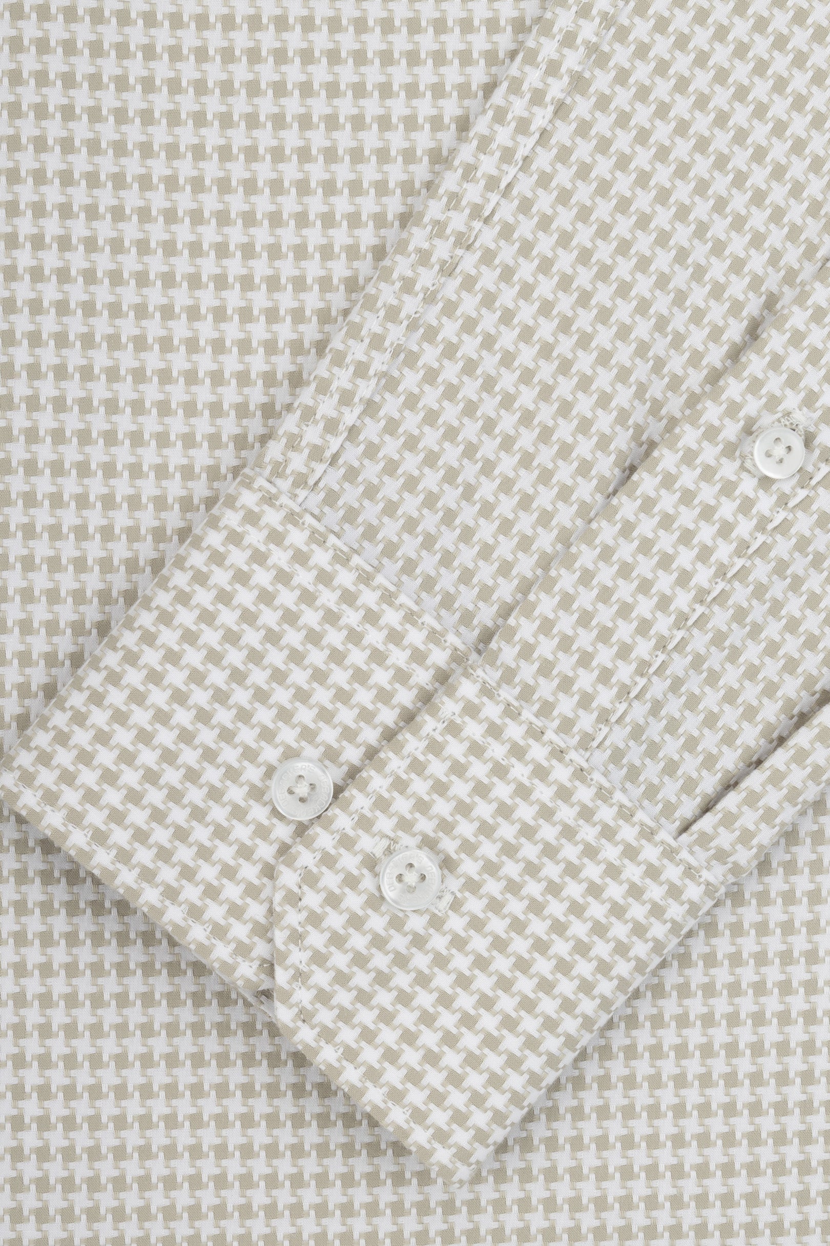 Light Beige Jacquard Patterned  Smart Casual Shirt