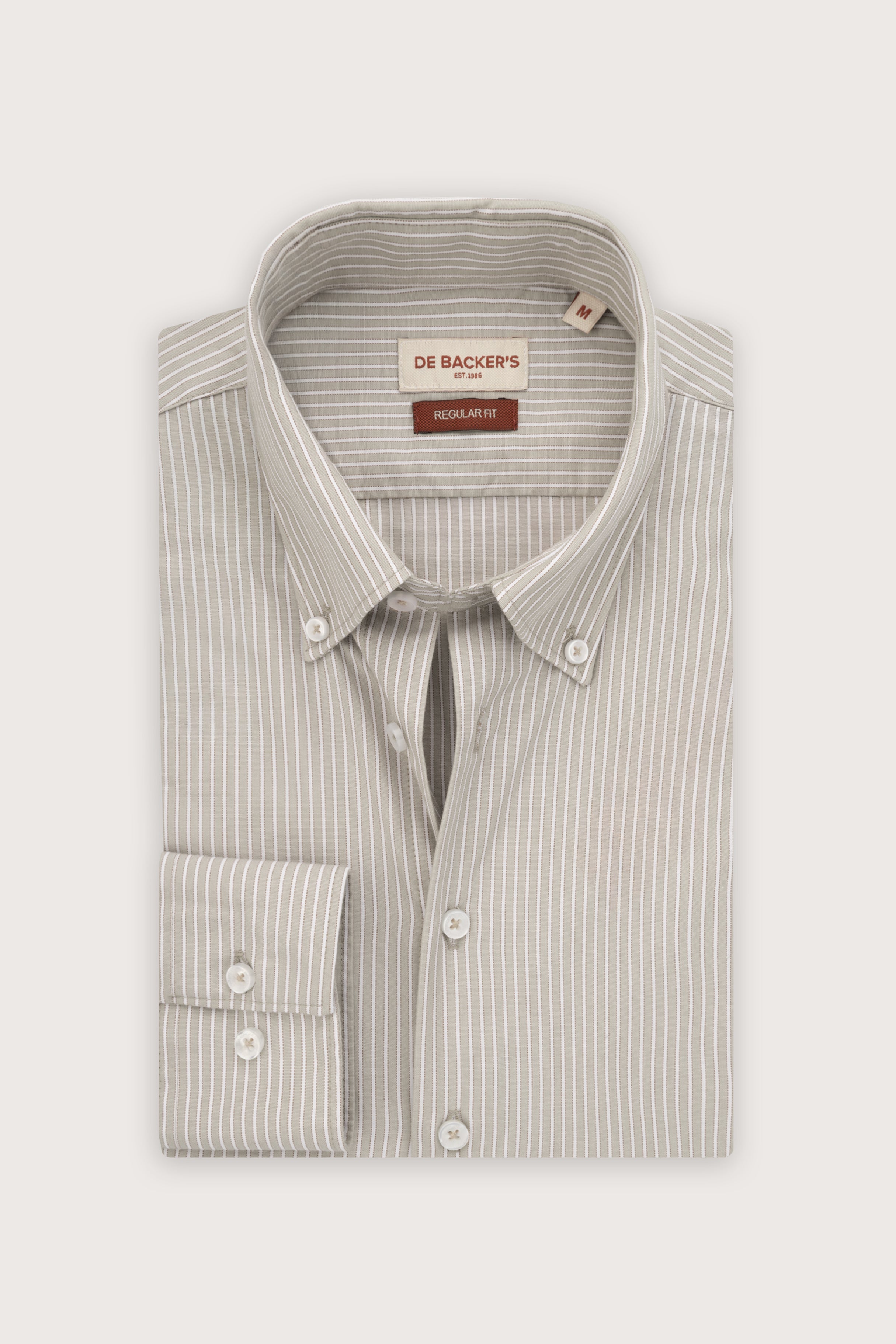 Light Brown Striped Smart Casual Shirt