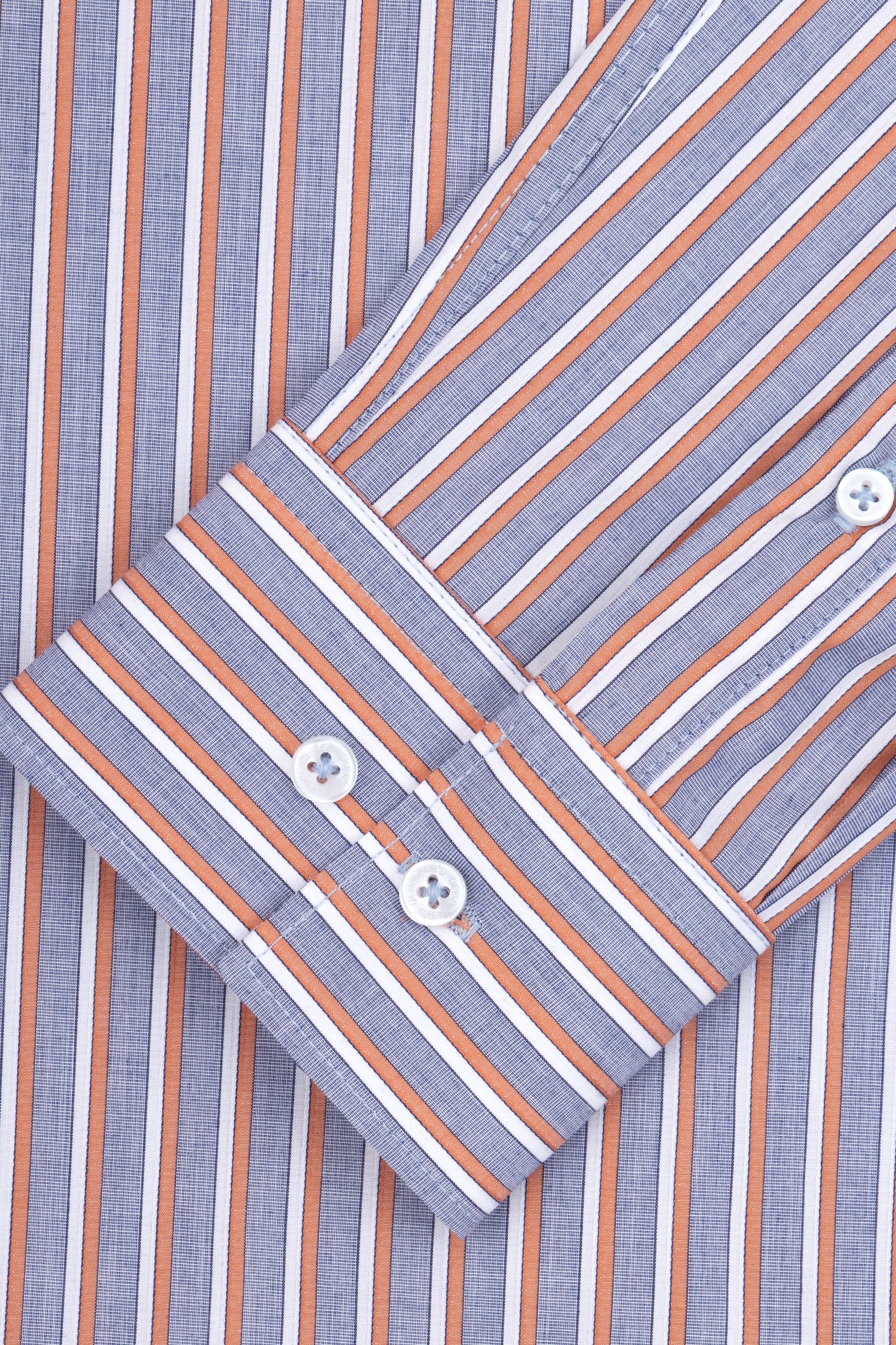 Striped Orange Smart Casual Shirt