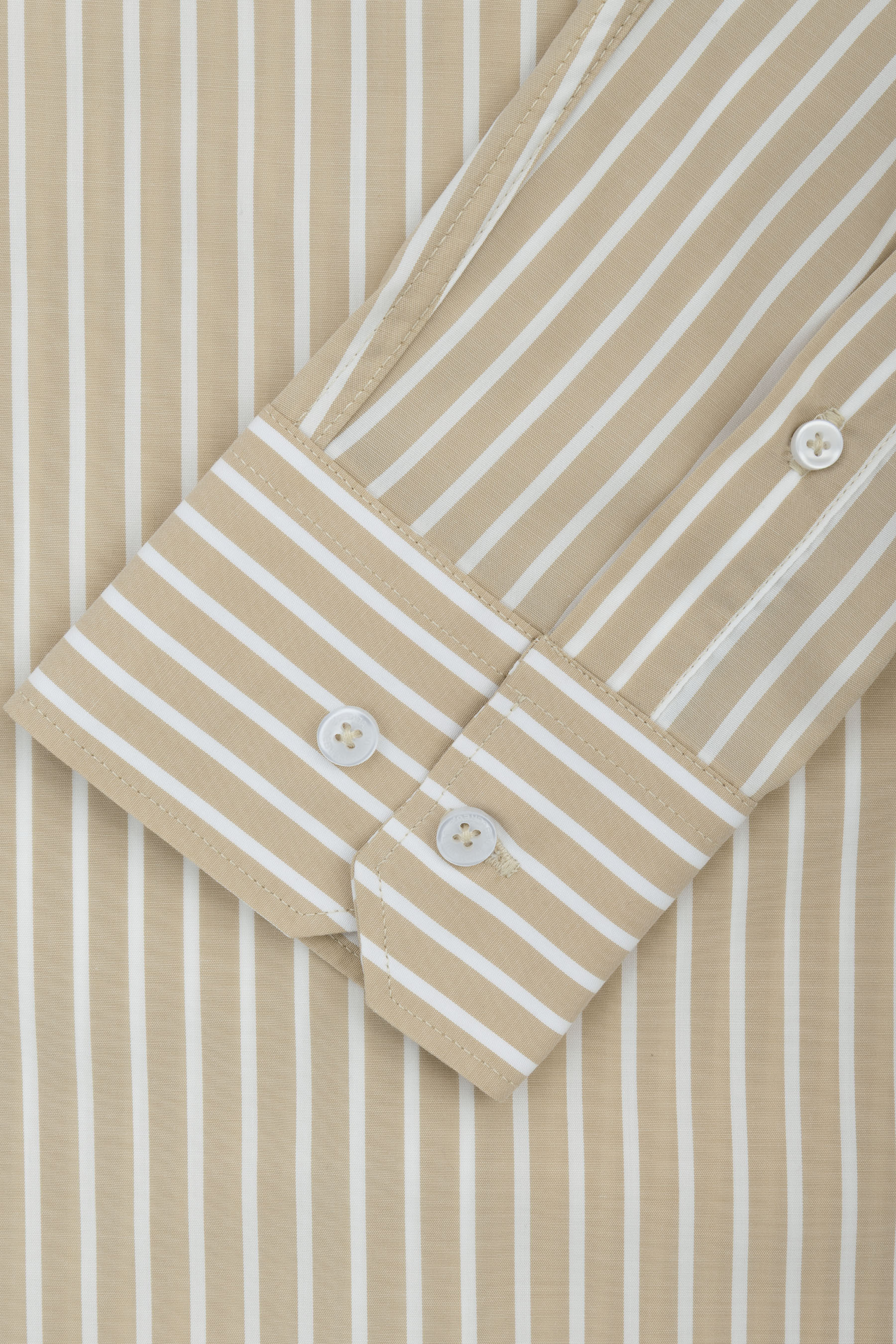 Striped Beige Bamboo Casual Shirt