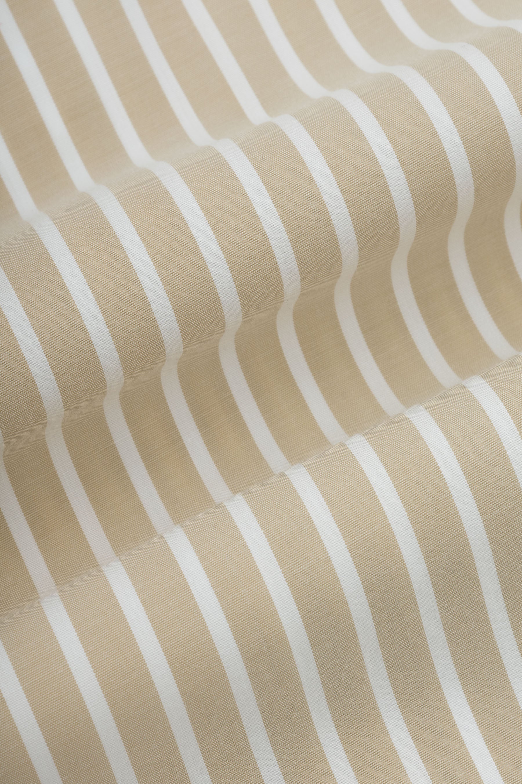 Striped Beige Bamboo Casual Shirt