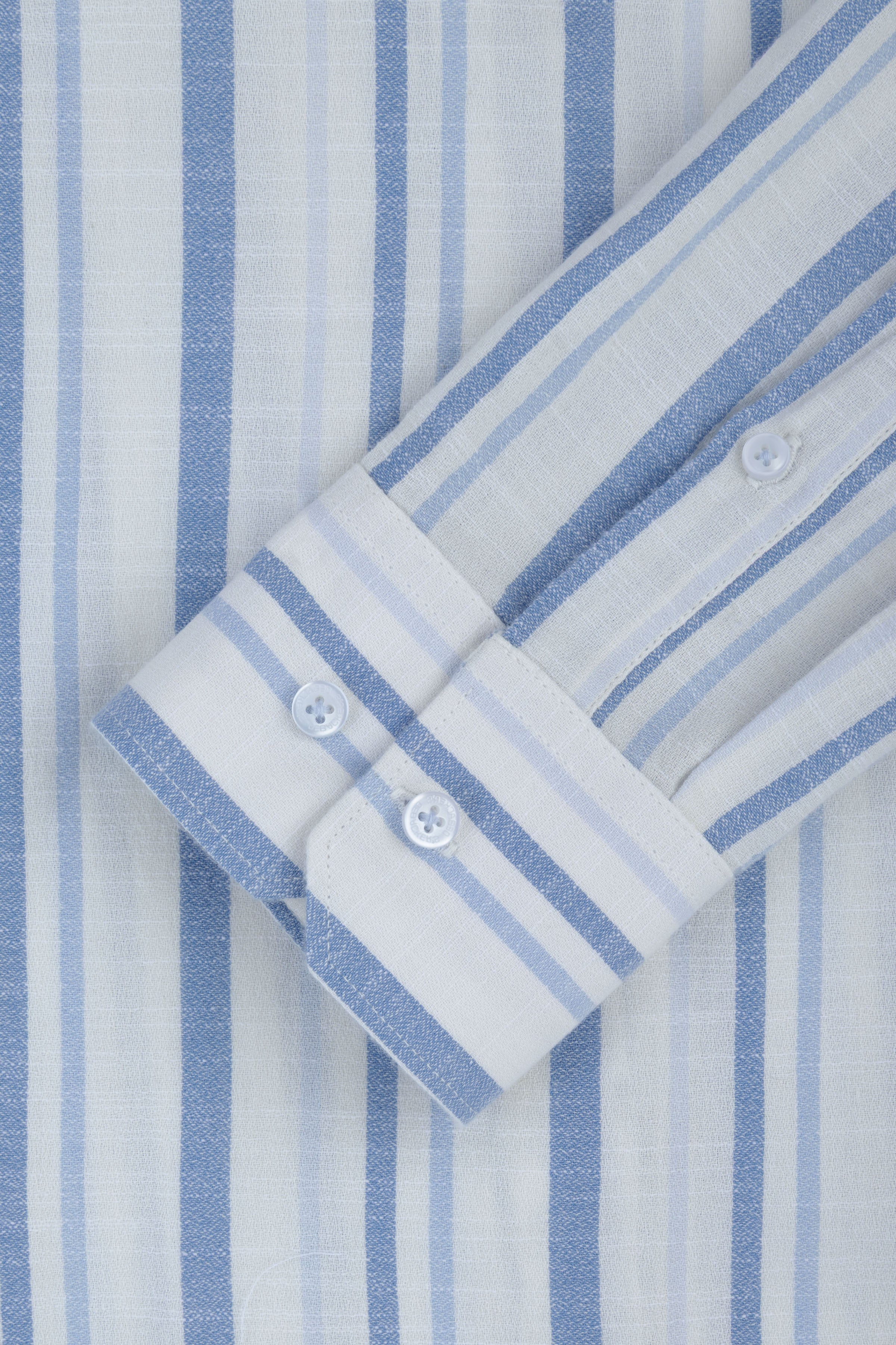 Striped Light Blue Casual Shirt