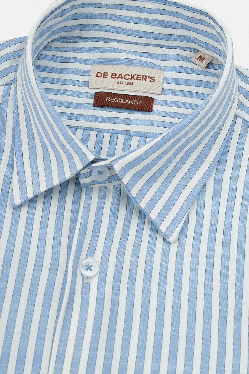 Striped Light Blue Casual Shirt