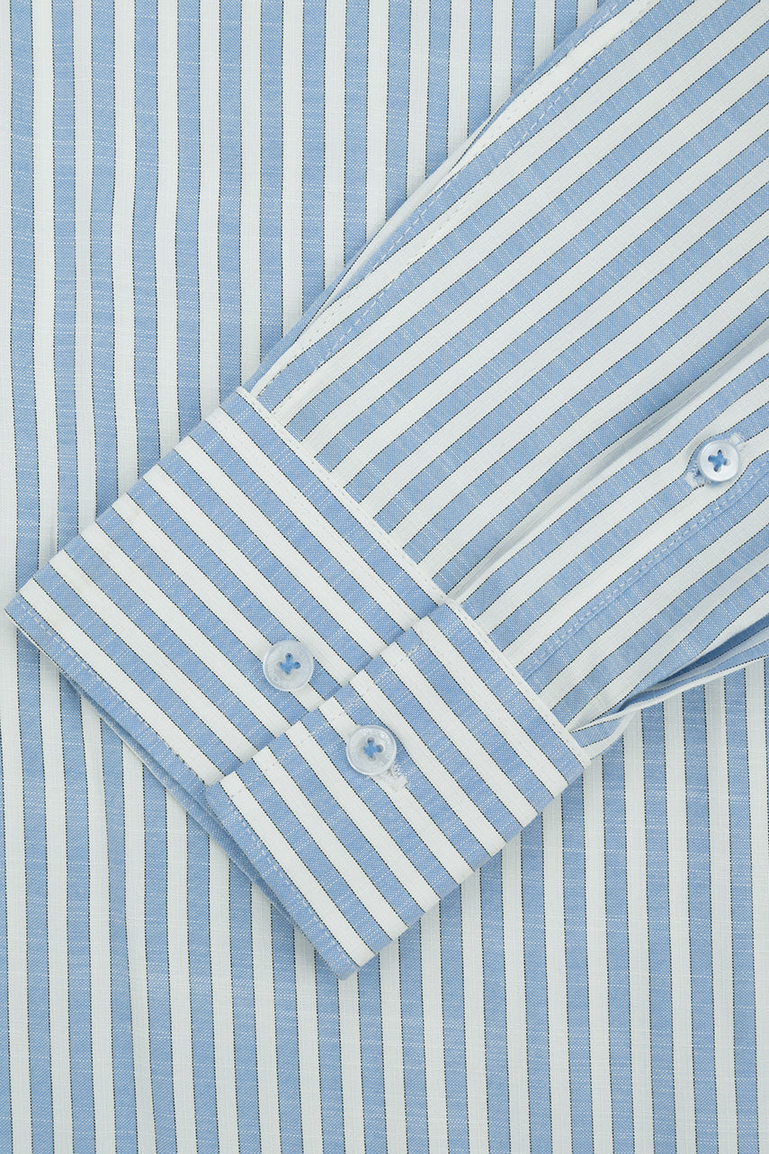 Striped Light Blue Casual Shirt