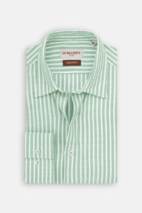 Striped Light Green Casual Shirt