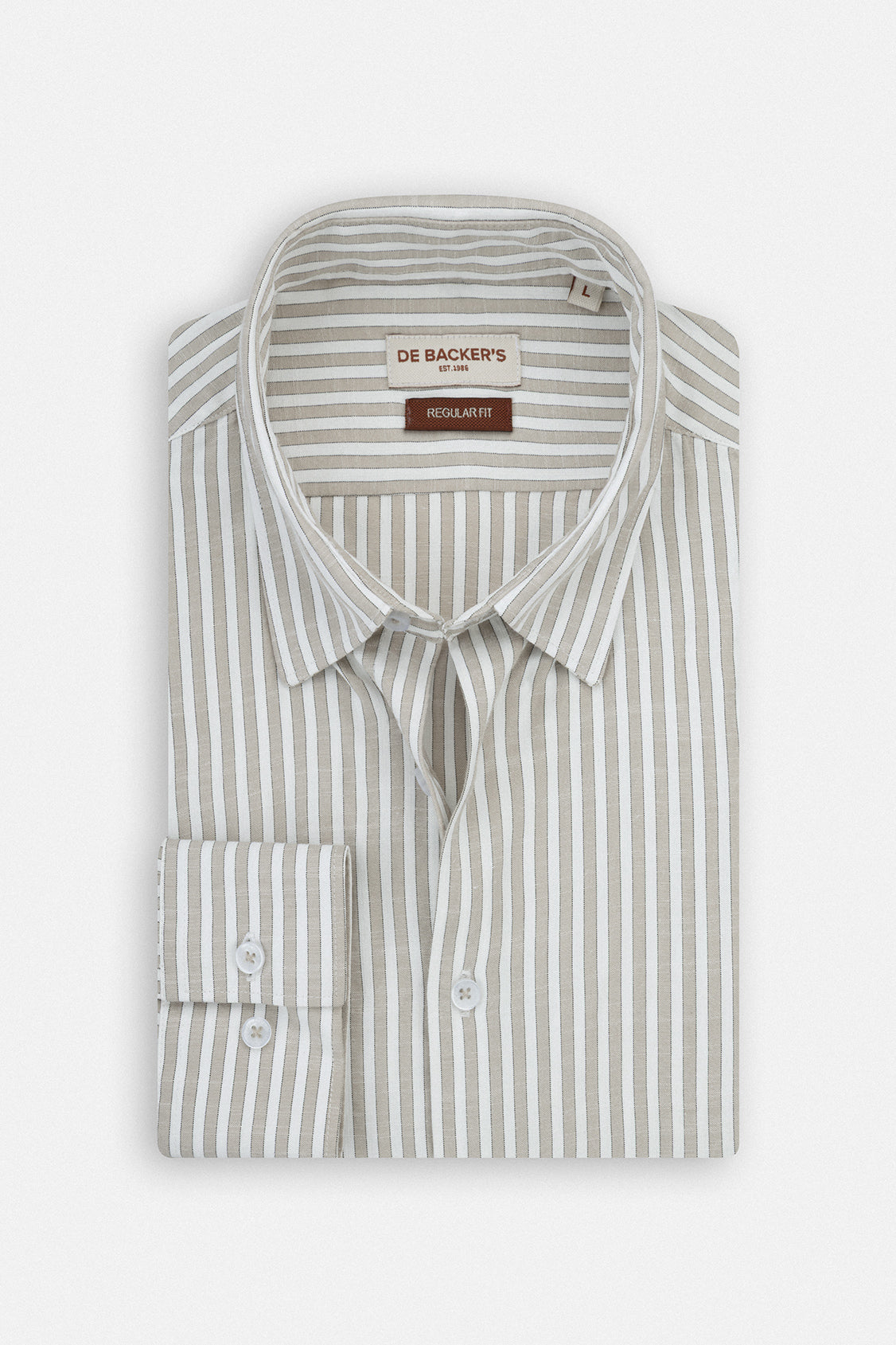 Striped Light Beige Casual Shirt