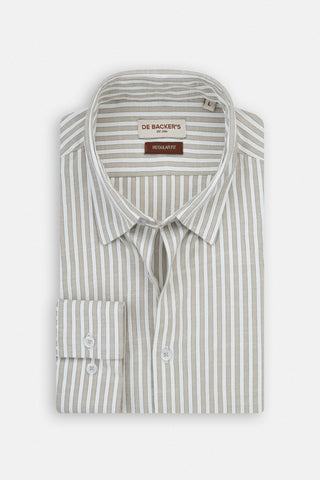 Striped Light Beige Casual Shirt