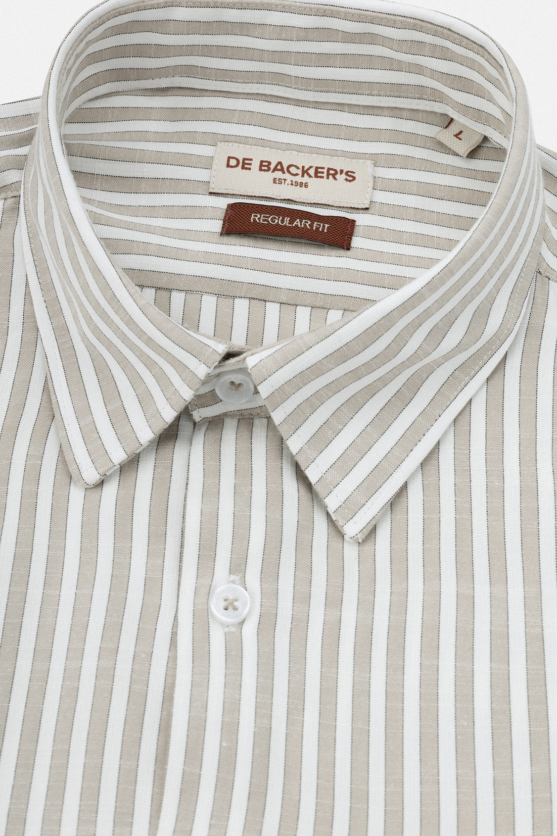 Striped Light Beige Casual Shirt
