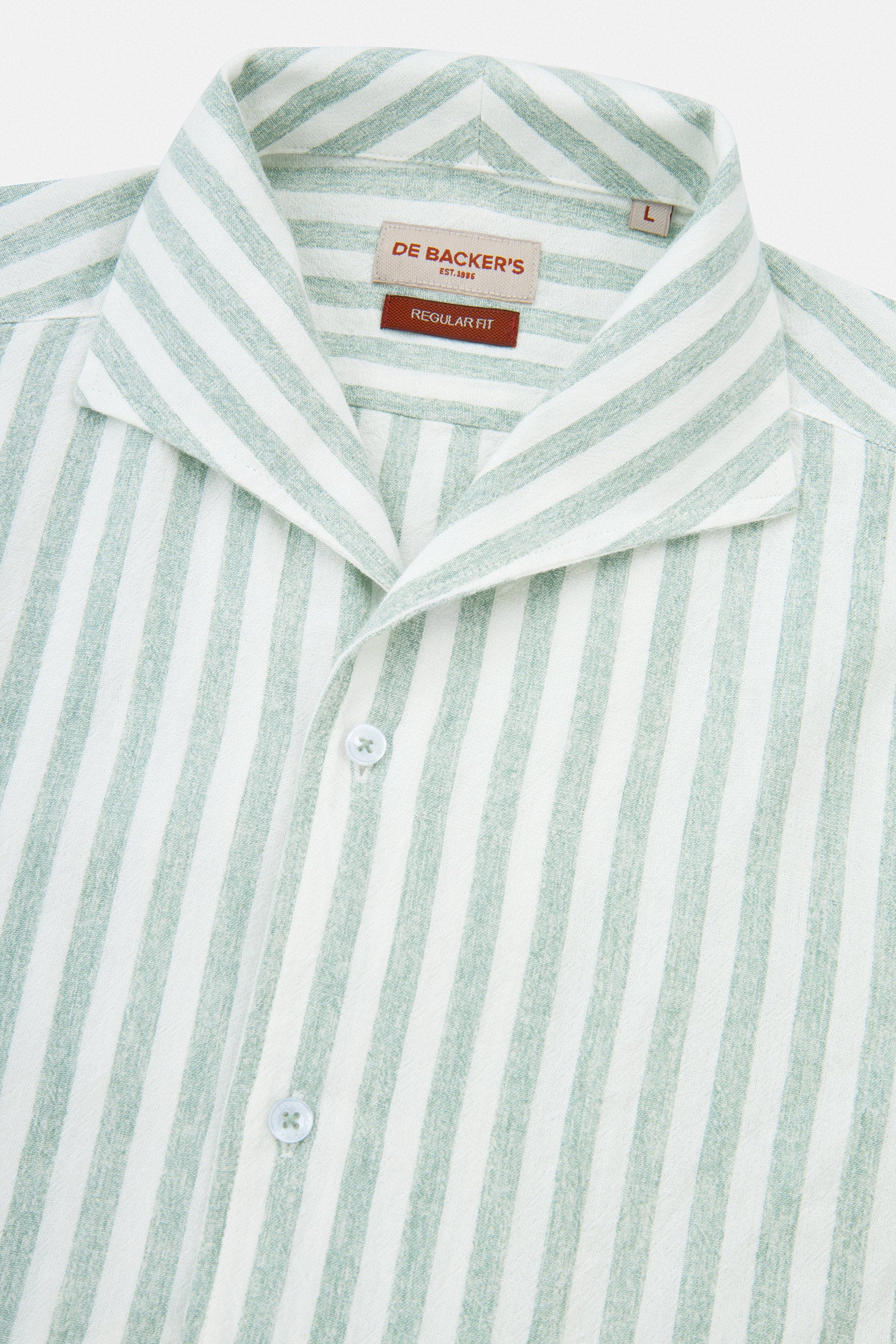 Striped Light Green Linen Blend Casual Shirt