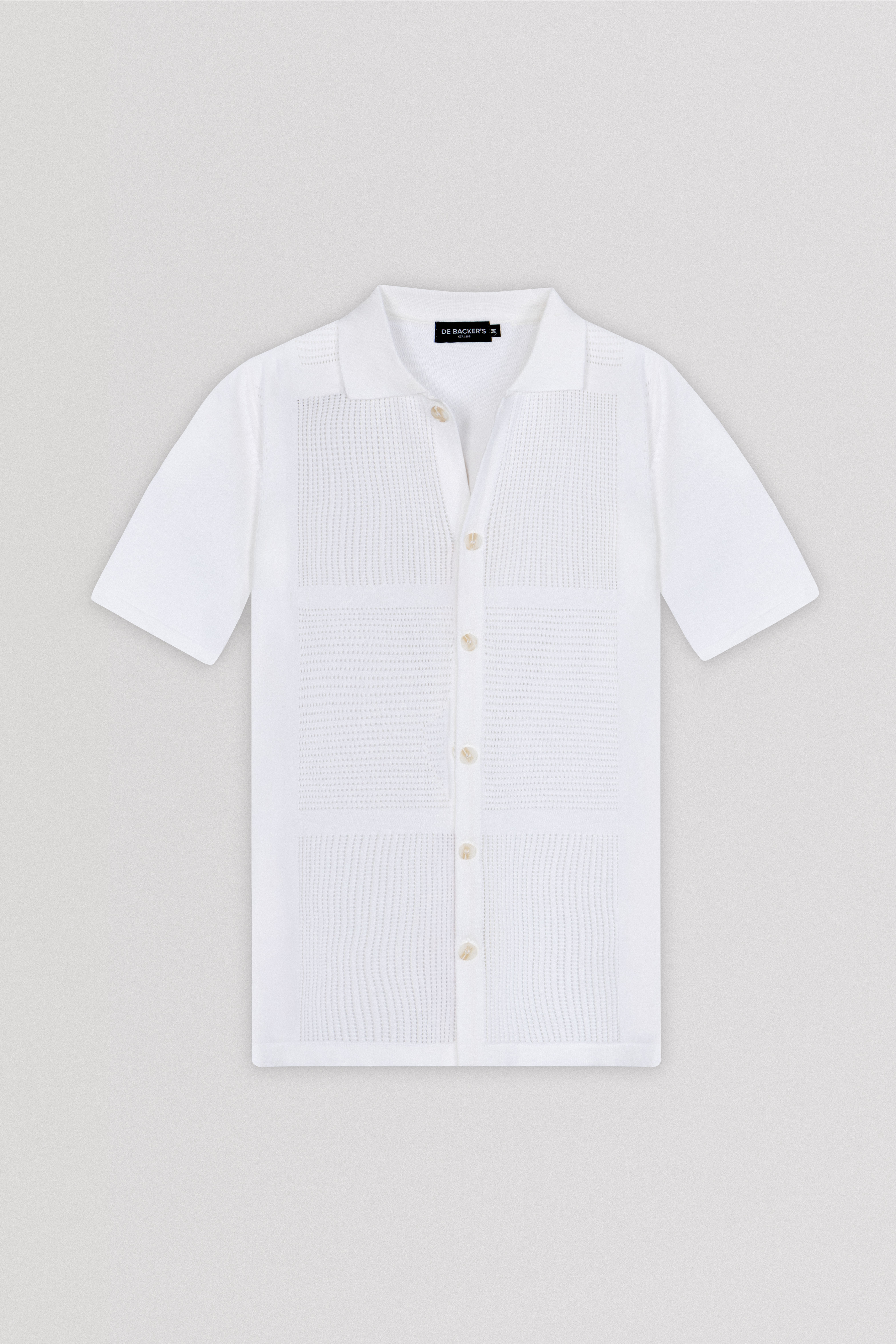Knitted White Short Sleeves Shirt
