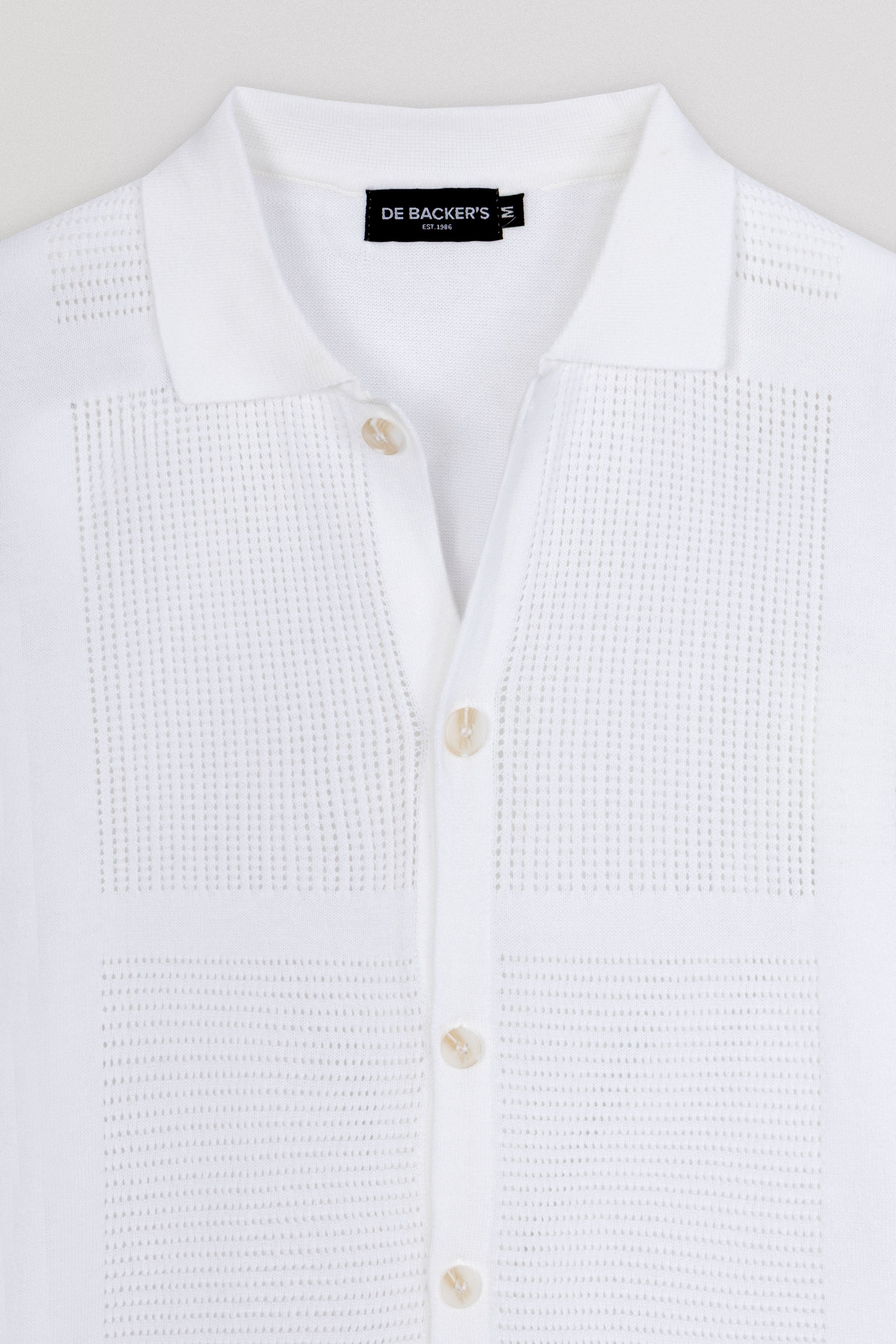 Knitted White Short Sleeves Shirt