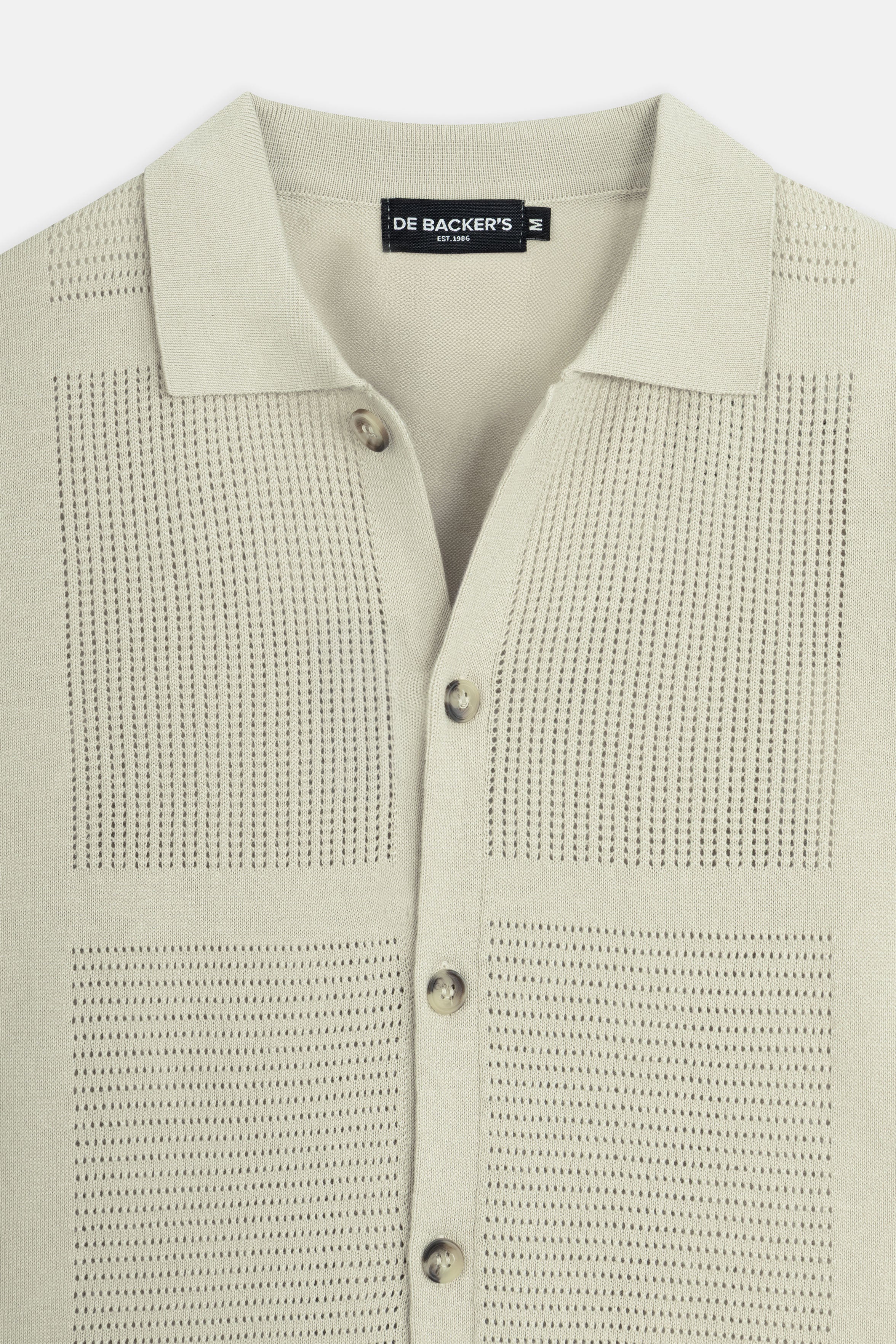 Knitted Beige Short Sleeves Shirt
