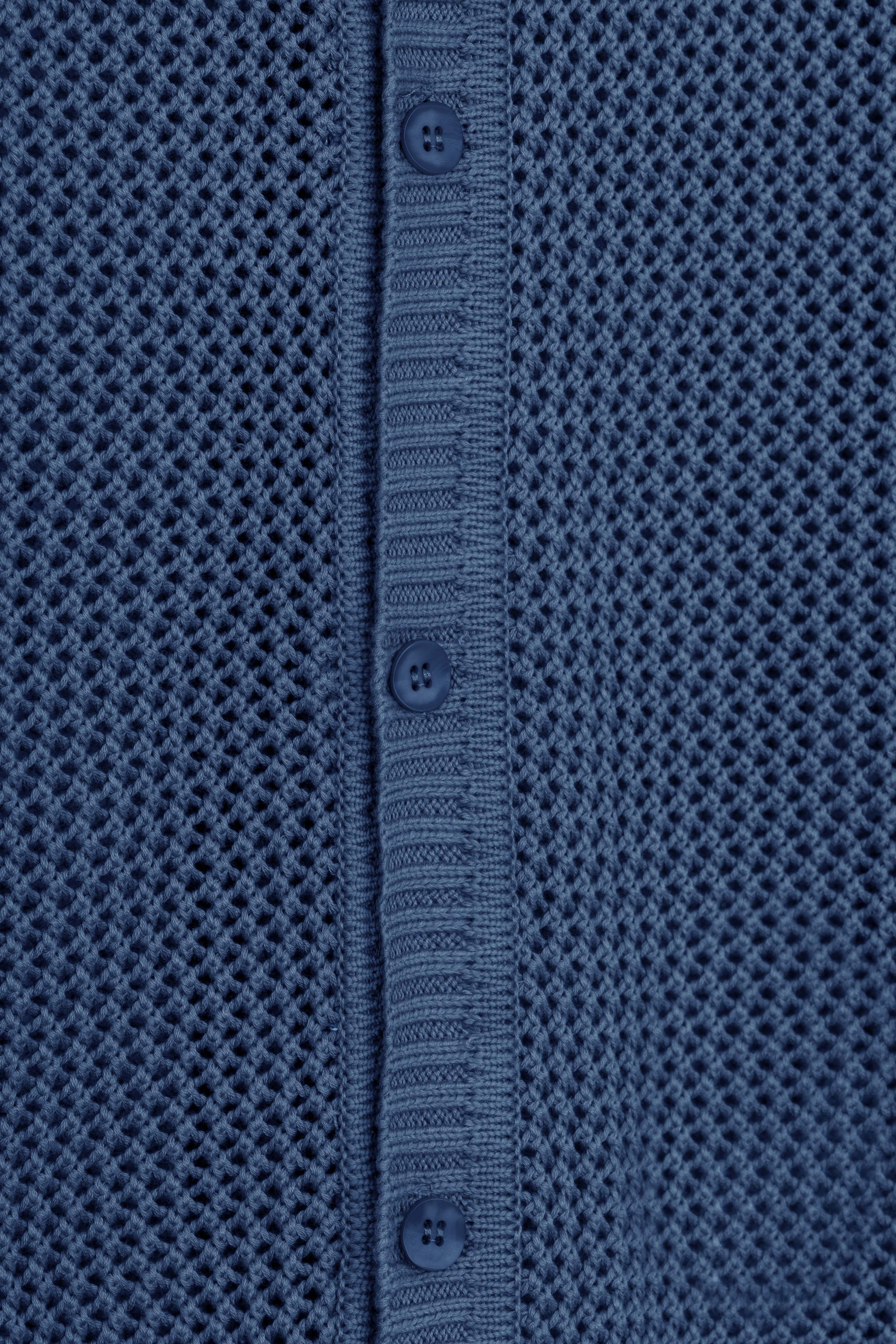 Knitted open-Stitch Blue Jay Short Sleeves Shirt