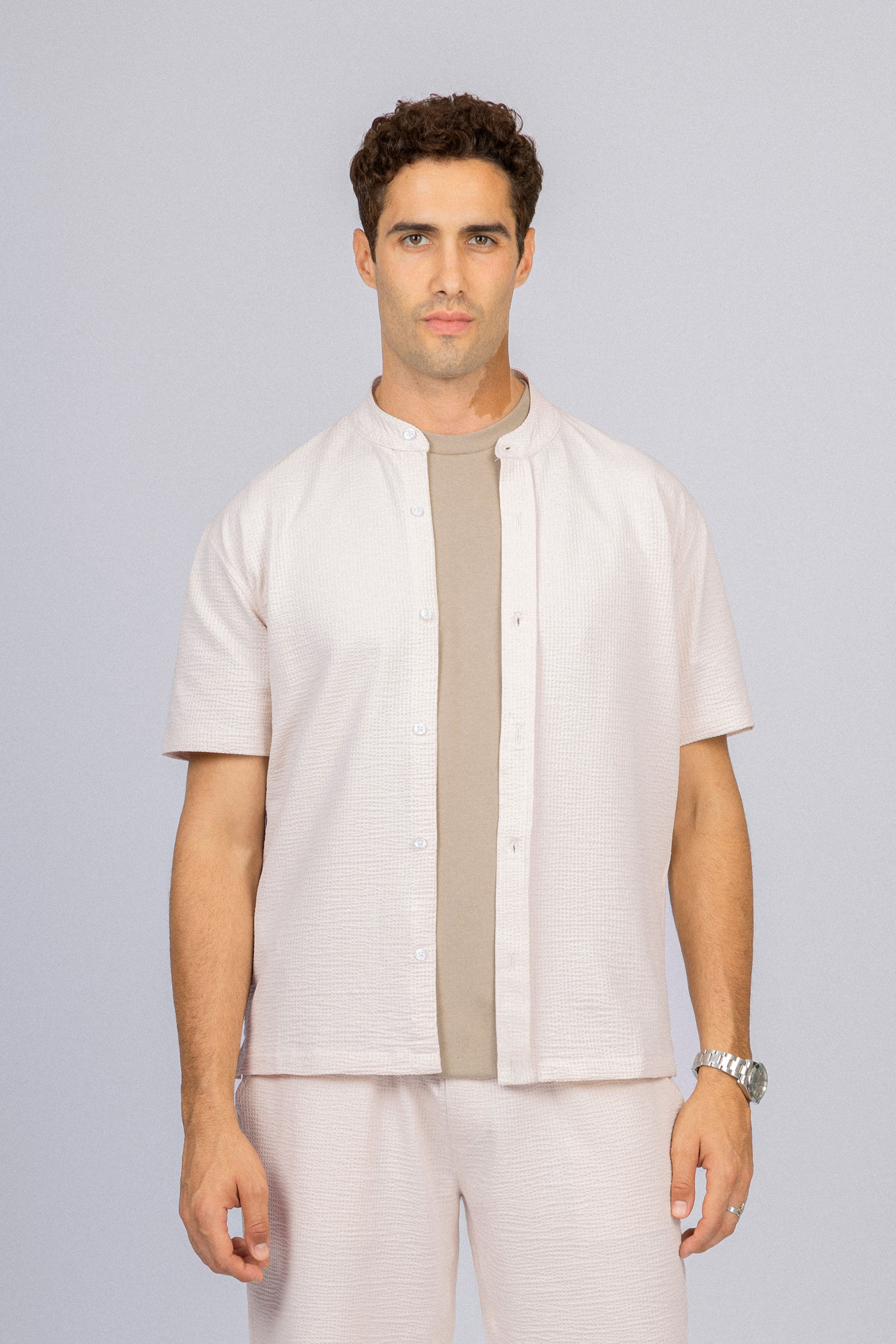 Jacquard Light Beige Men's Set