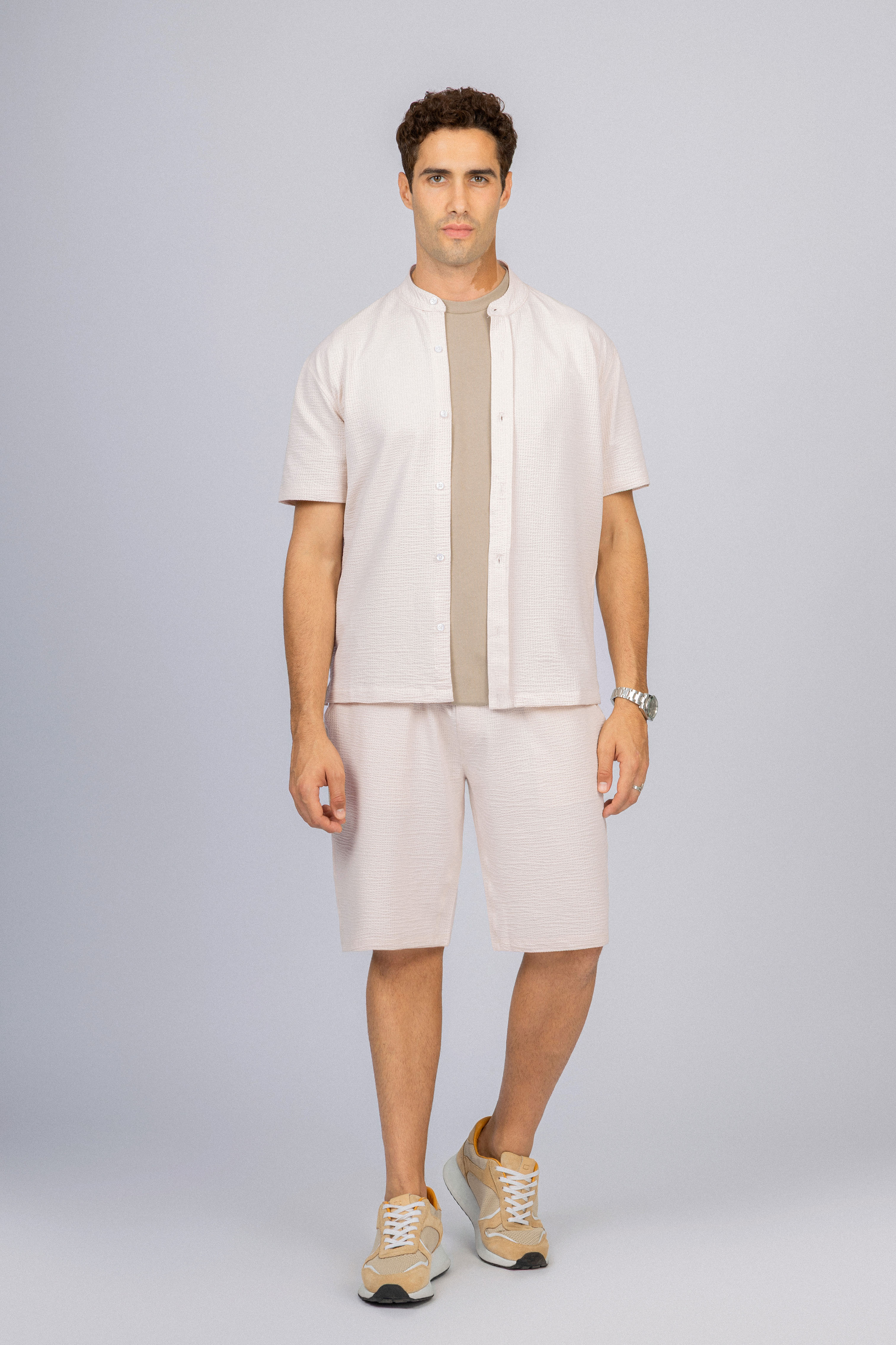 Jacquard Light Beige Men's Set