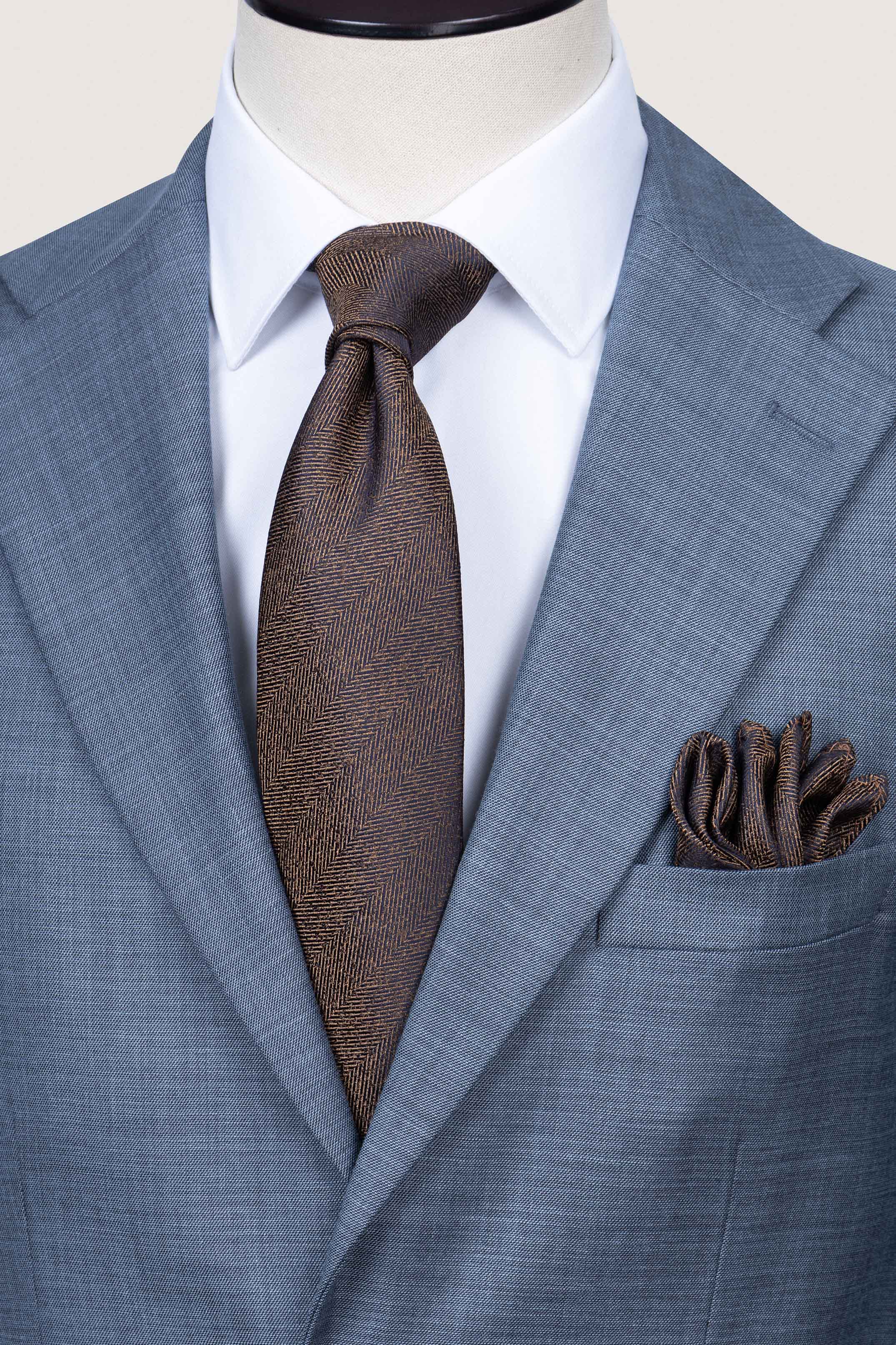 Heron Blue Patterned Classic Suit