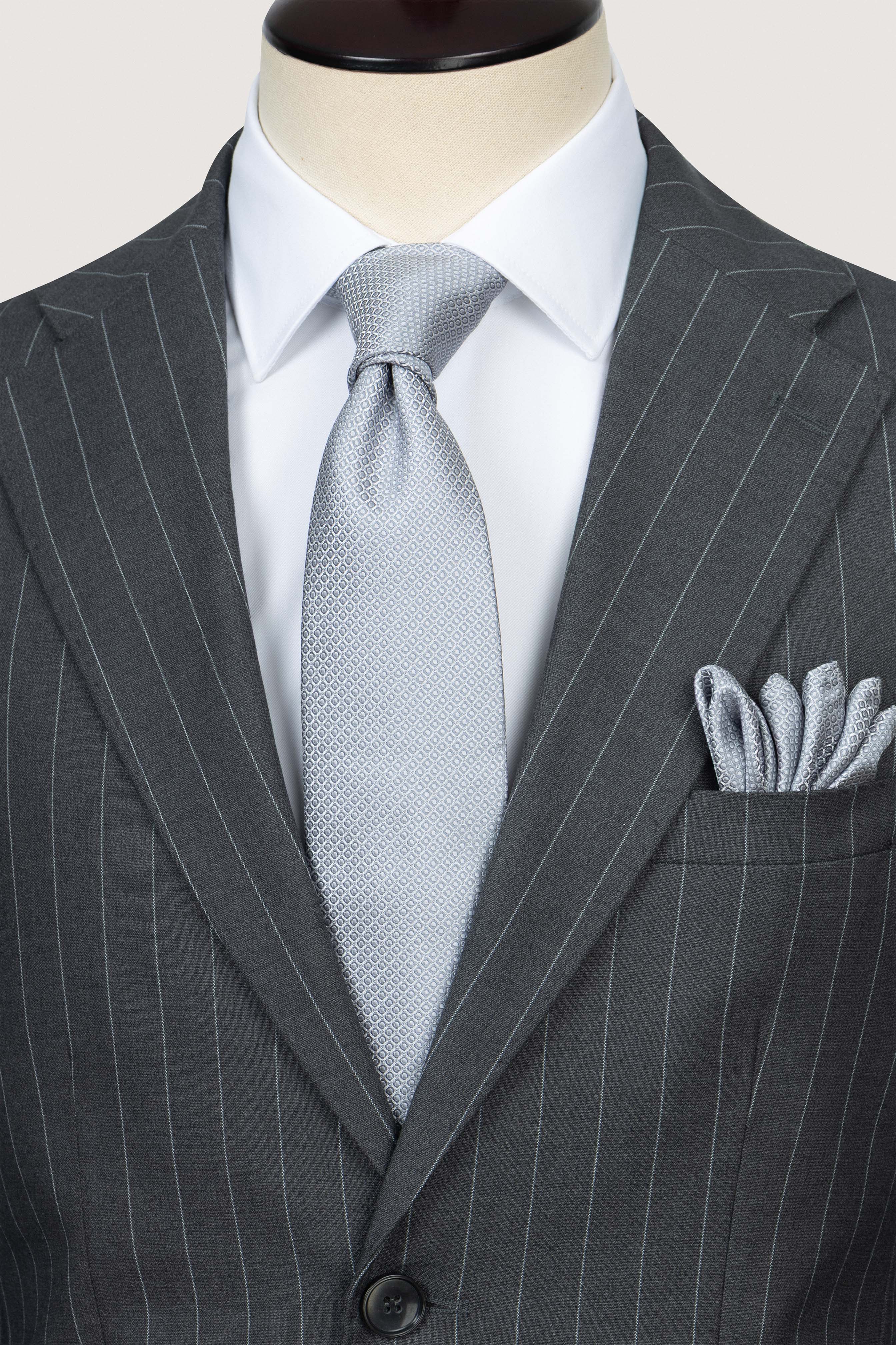Gray Striped Classic Suit