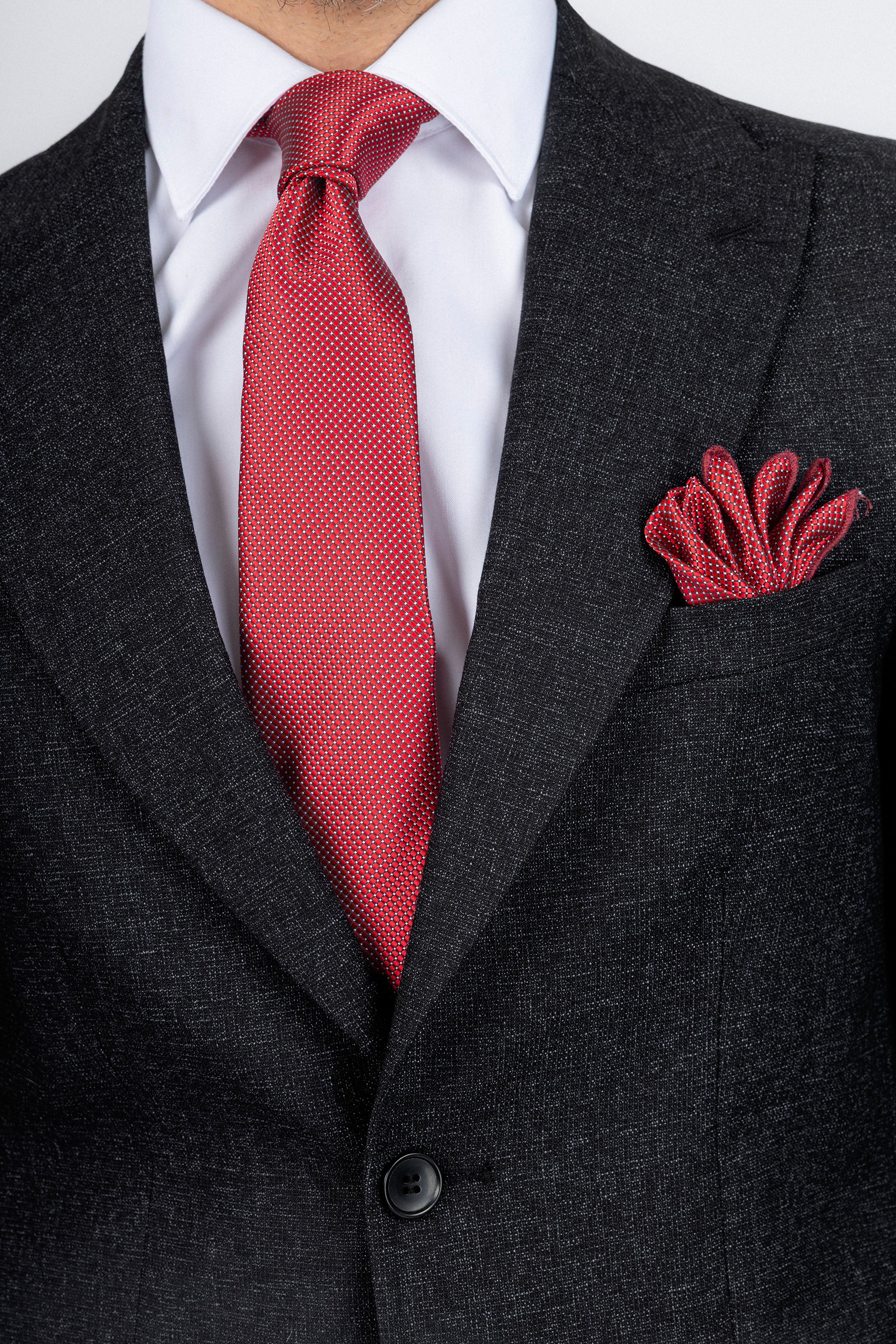 Dark Gray Textured Classic Suit