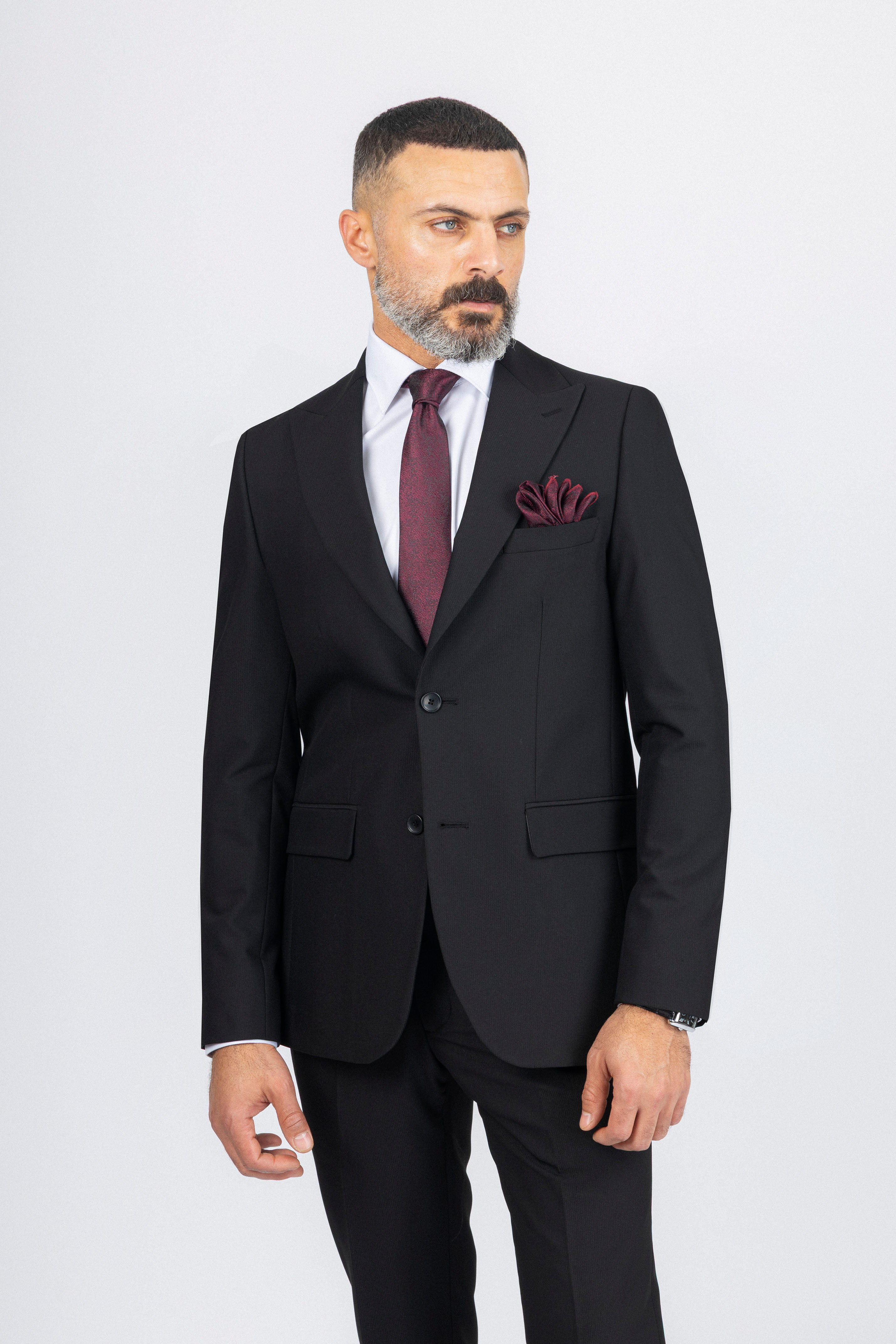 Black Striped Classic Suit