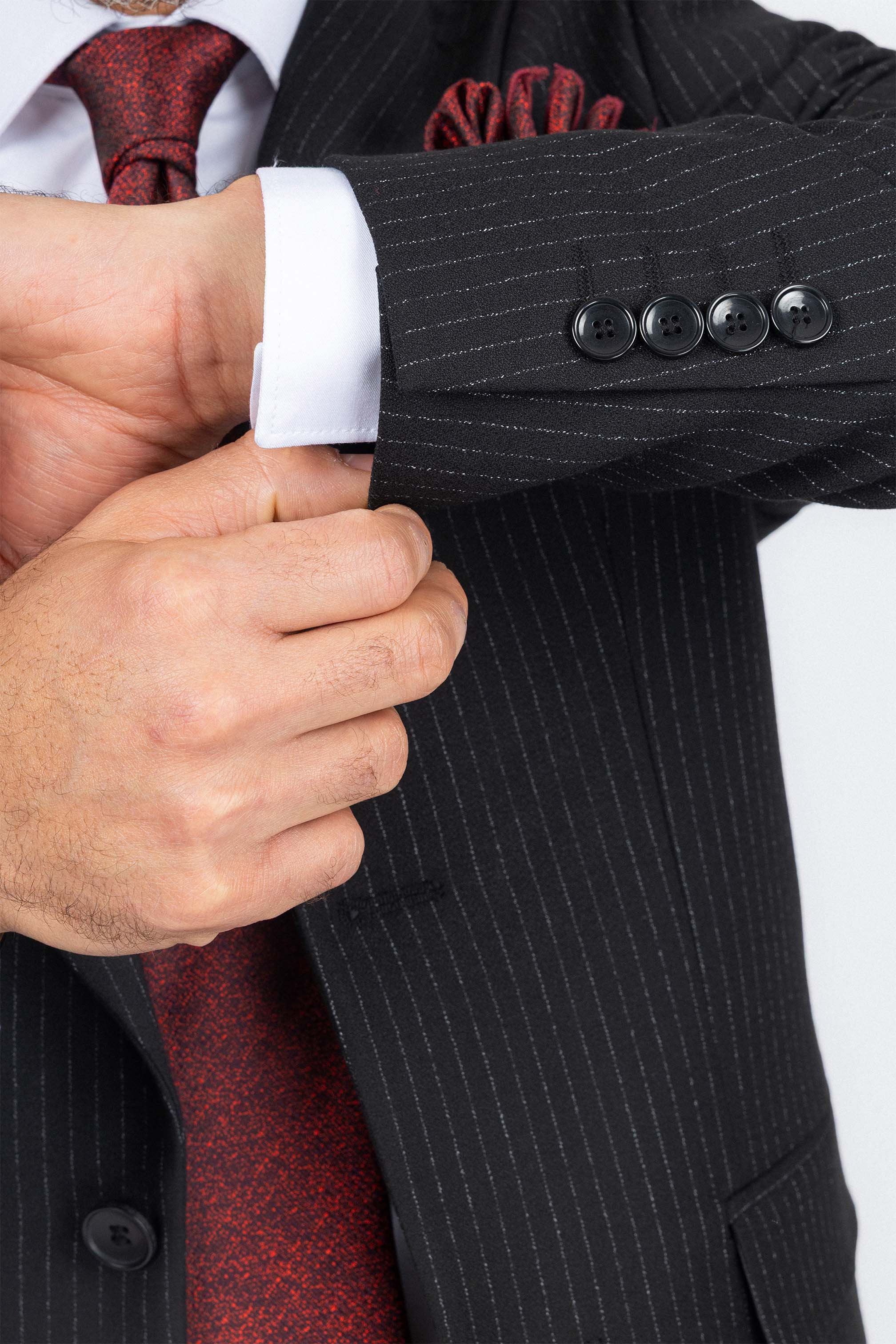 Black Striped Classic Suit