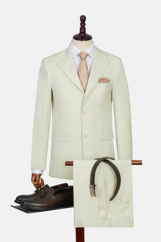 Jacquard Light Beige Suit
